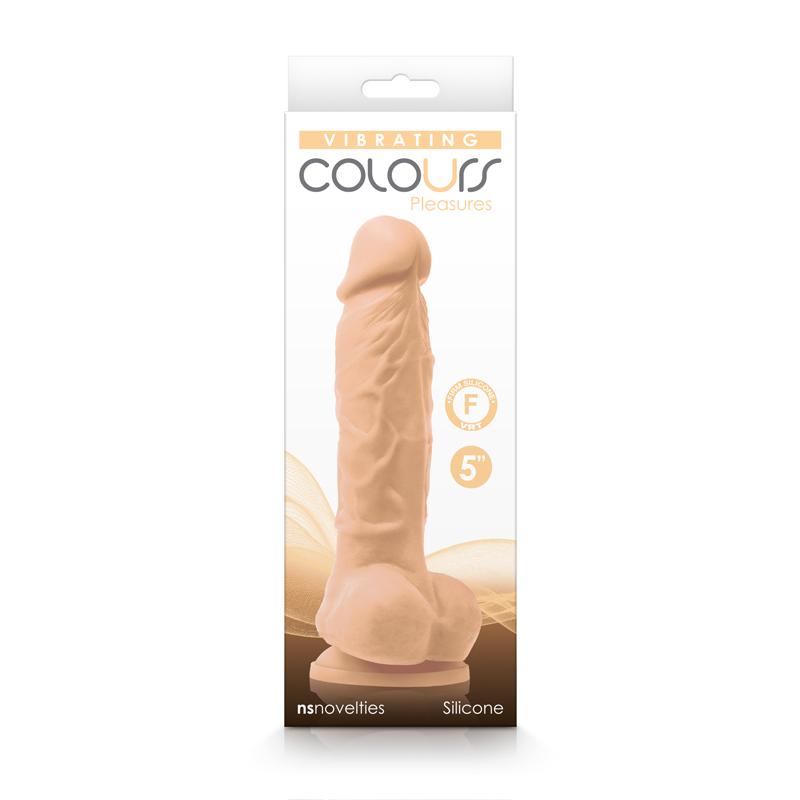 Colours Pleasures Vibrating 5-Inch Realistic Dildo - White Silicone Adult Toy for Women & Couples - Perfect for Solo Play & Partnered Intimacy