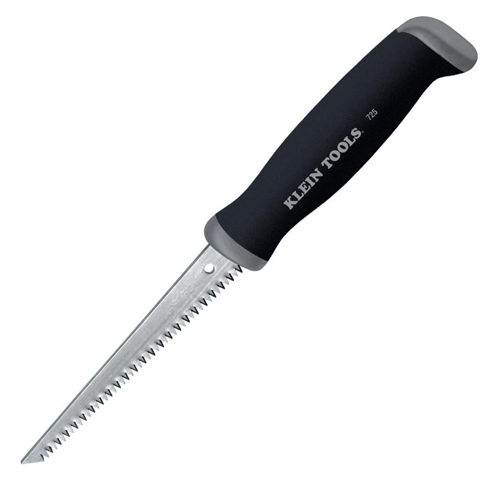 Klein Tools 725 Jab Saw with Triple Ground Teeth - Premium Carbon Steel Blade for Cutting Drywall, Wallboard, Plywood & Plastic - Ideal for Construction, Renovation & DIY Projects