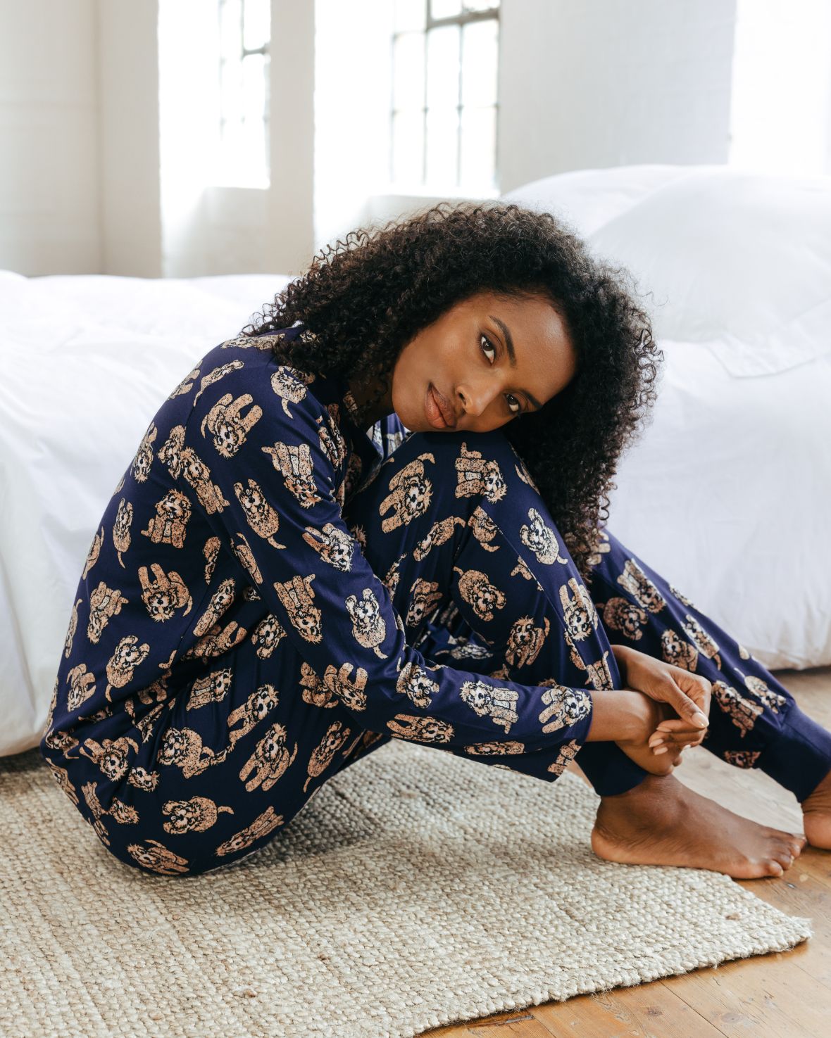 Cockapoo Print Long Sleeve Pajama Set for Women - Soft & Comfortable Sleepwear for Cozy Nights at Home