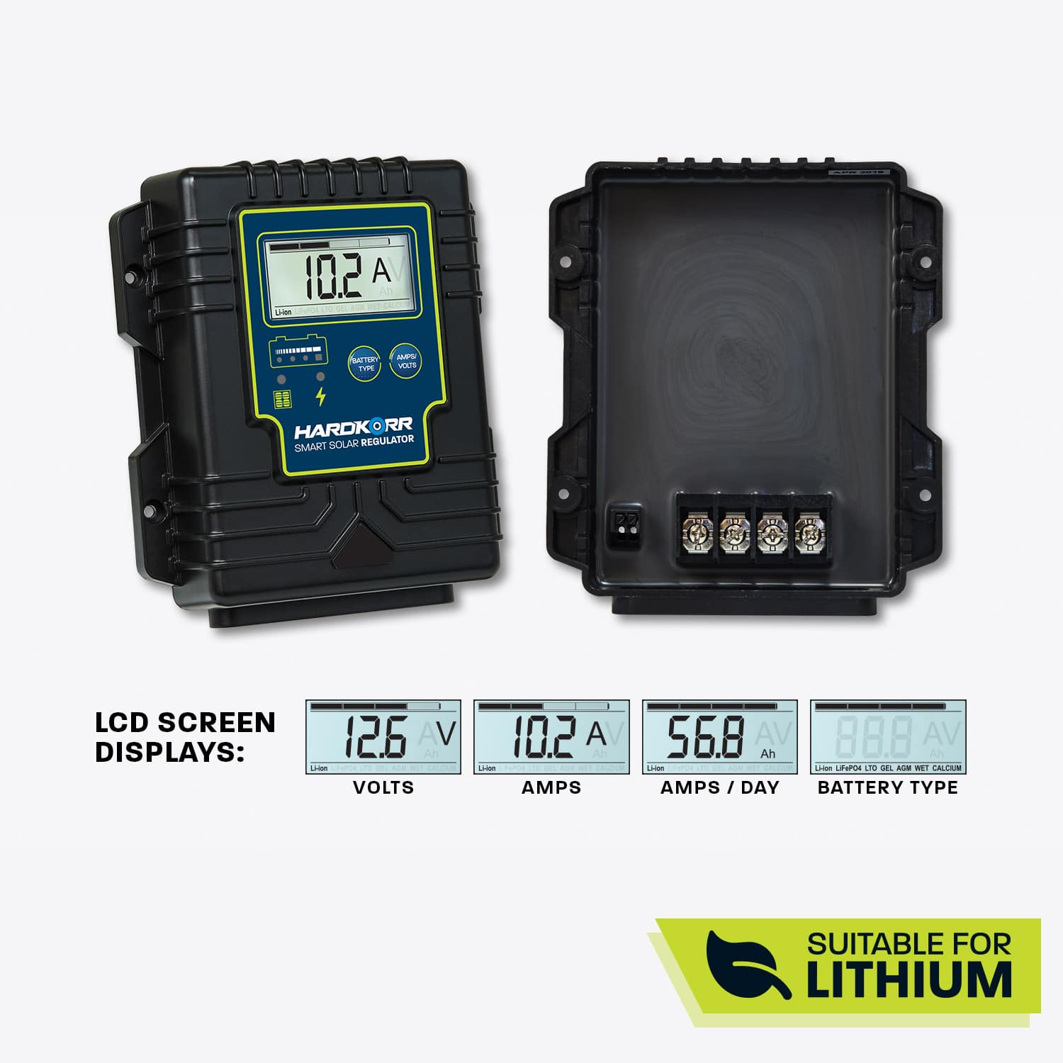 15A Waterproof PWM Solar Charge Controller for Lithium Batteries - Ideal for Off-Grid Solar Systems, RVs, Boats, and Outdoor Power Stations