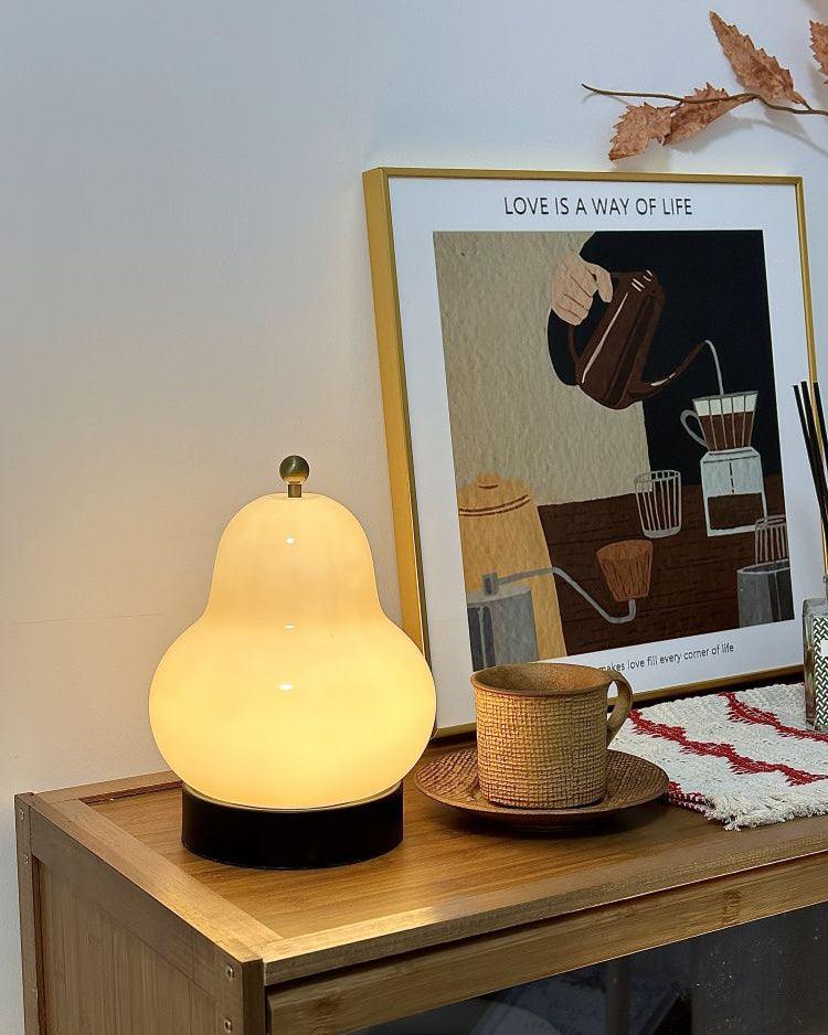 Pear Rechargeable LED Table Lamp with Built-in Battery - Perfect for Bedroom, Office, and Reading Nook Lighting