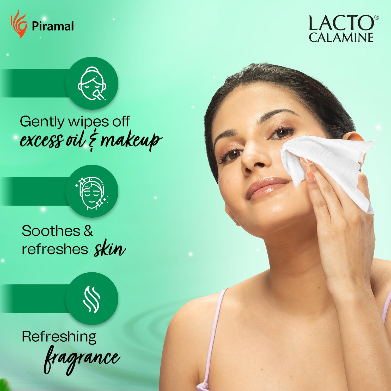 Lacto Calamine Daily Cleansing Facial Wipes - 25 Count (Pack of 4) | Aloe Vera, Cucumber & Vitamin E Infused Makeup Remover Wipes | Hydrating, Refreshing & Soothing | Paraben & Alcohol Free | Perfect for Travel, Gym & On-the-Go Skincare