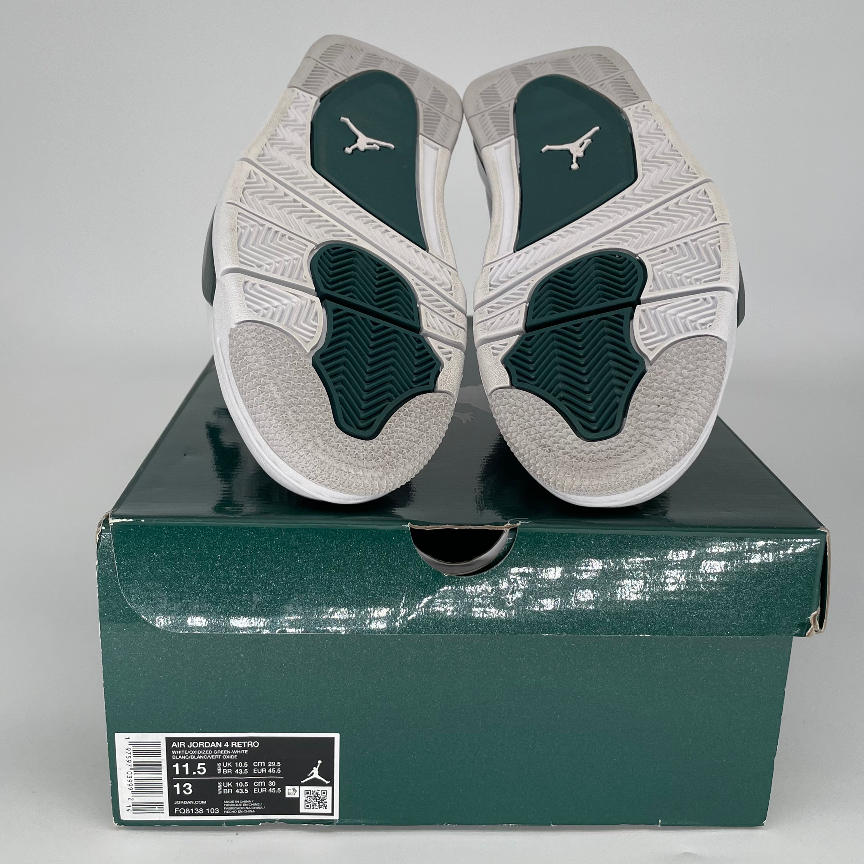 AIR JORDAN 4 Retro OXIDIZED GREEN Men's Basketball Shoes Size 11.5 - Style FQ8138-103 | Perfect for Streetwear & Sneaker Collectors