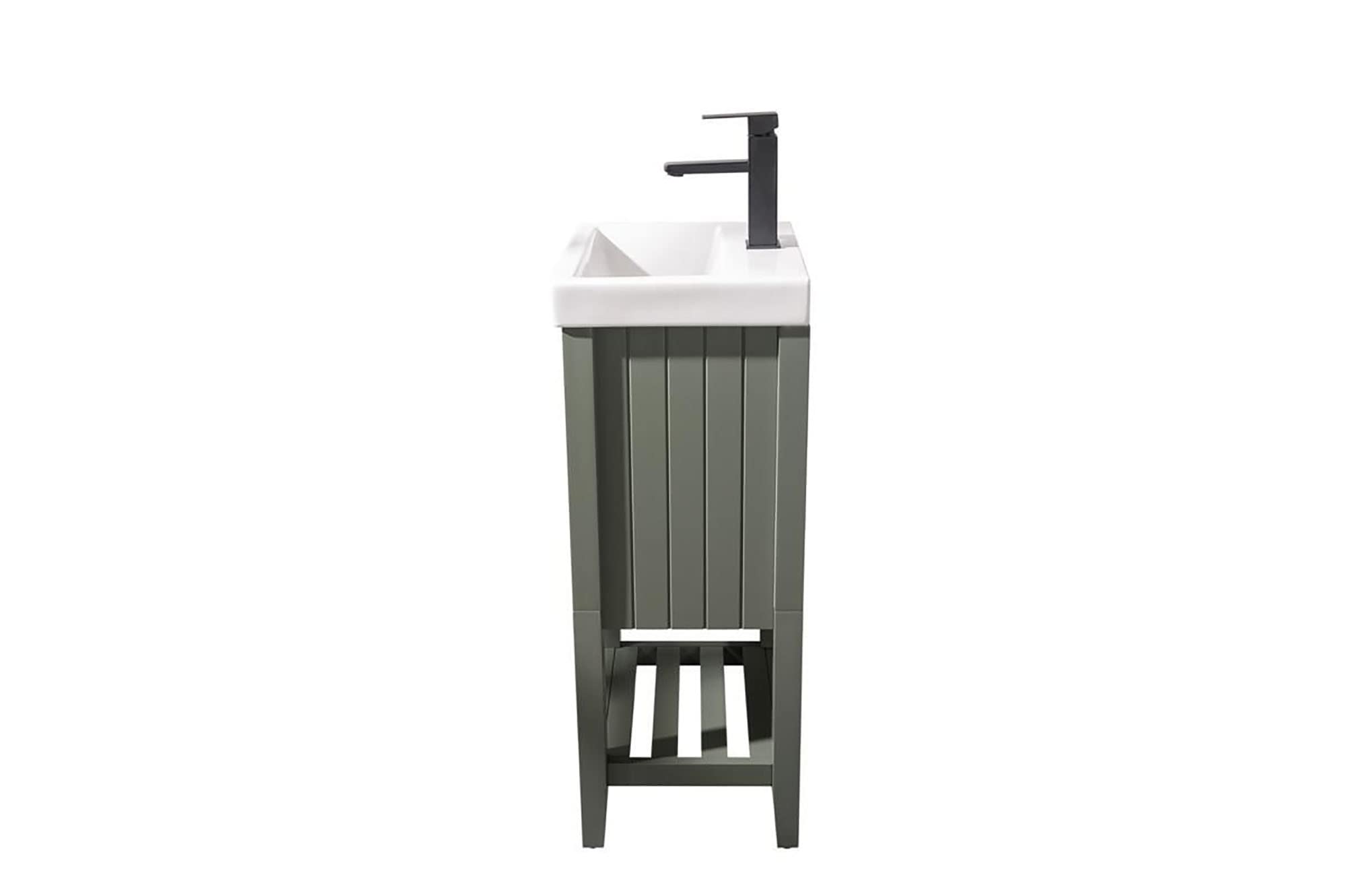 18-inch Pewter Green Bathroom Vanity with Sink - Modern Farmhouse Style for Small Spaces | Perfect for Powder Rooms, Guest Baths & Apartment Renovations