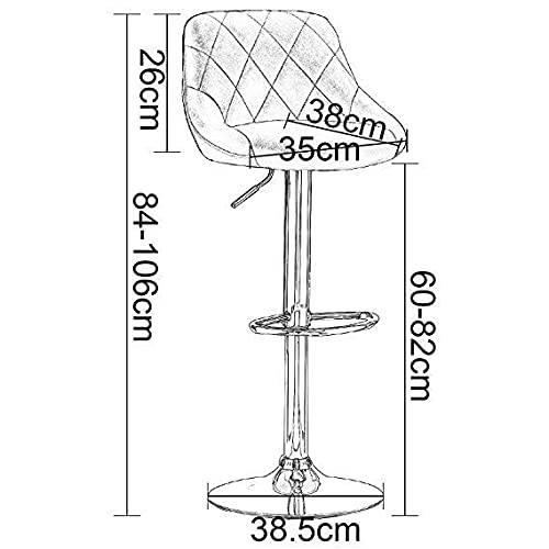 Adjustable Height Swivel Bar Stools Set of 2 - PU Leather Counter Stools for Kitchen, Bar & Dining - Indoor & Outdoor Use - Black Modern Bar Chairs for Home, Restaurant & Patio
