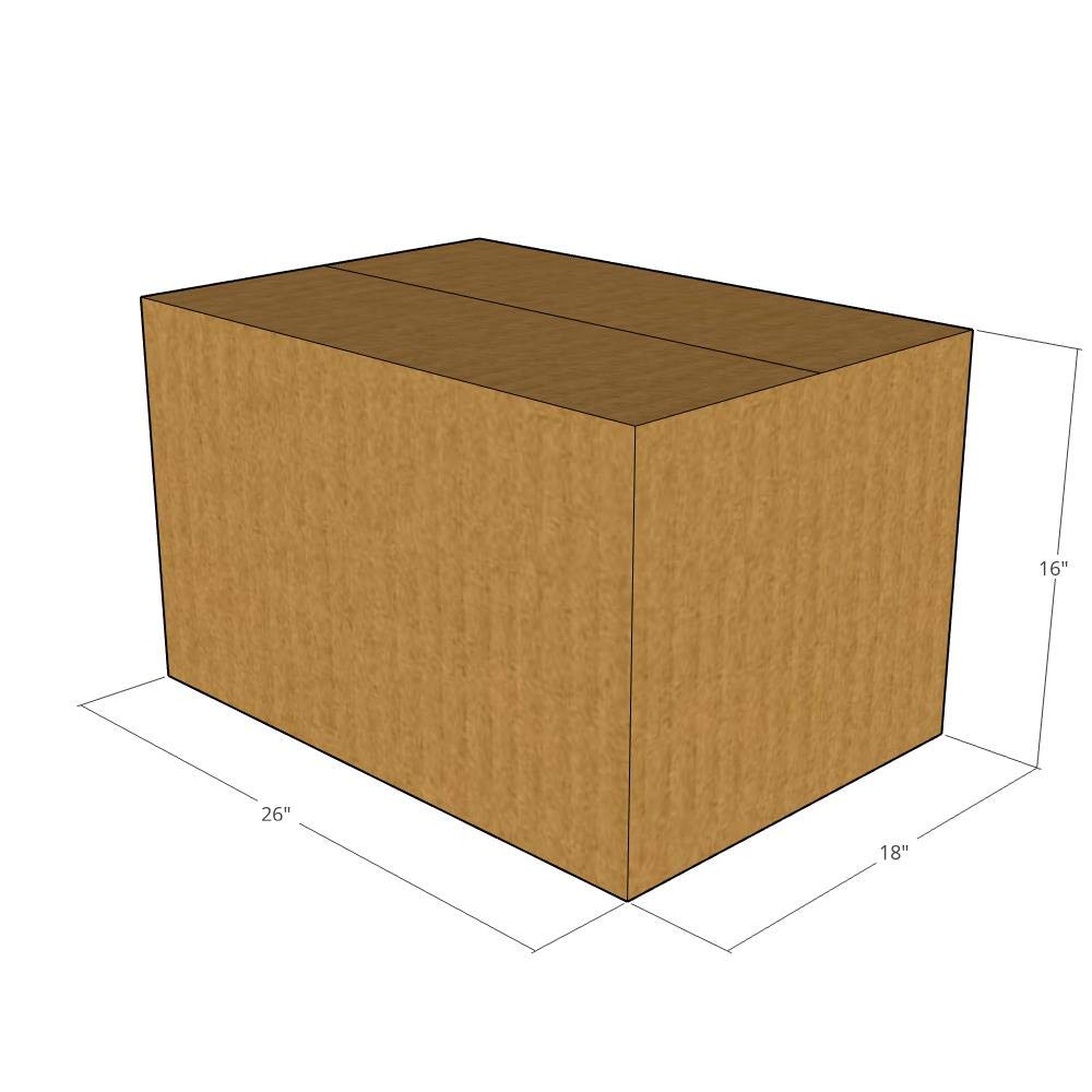 100 New Corrugated Shipping Boxes 26x18x16 Inches - 32 ECT Strength - Heavy Duty Moving & Storage Boxes for Home, Office & Warehouse Packing