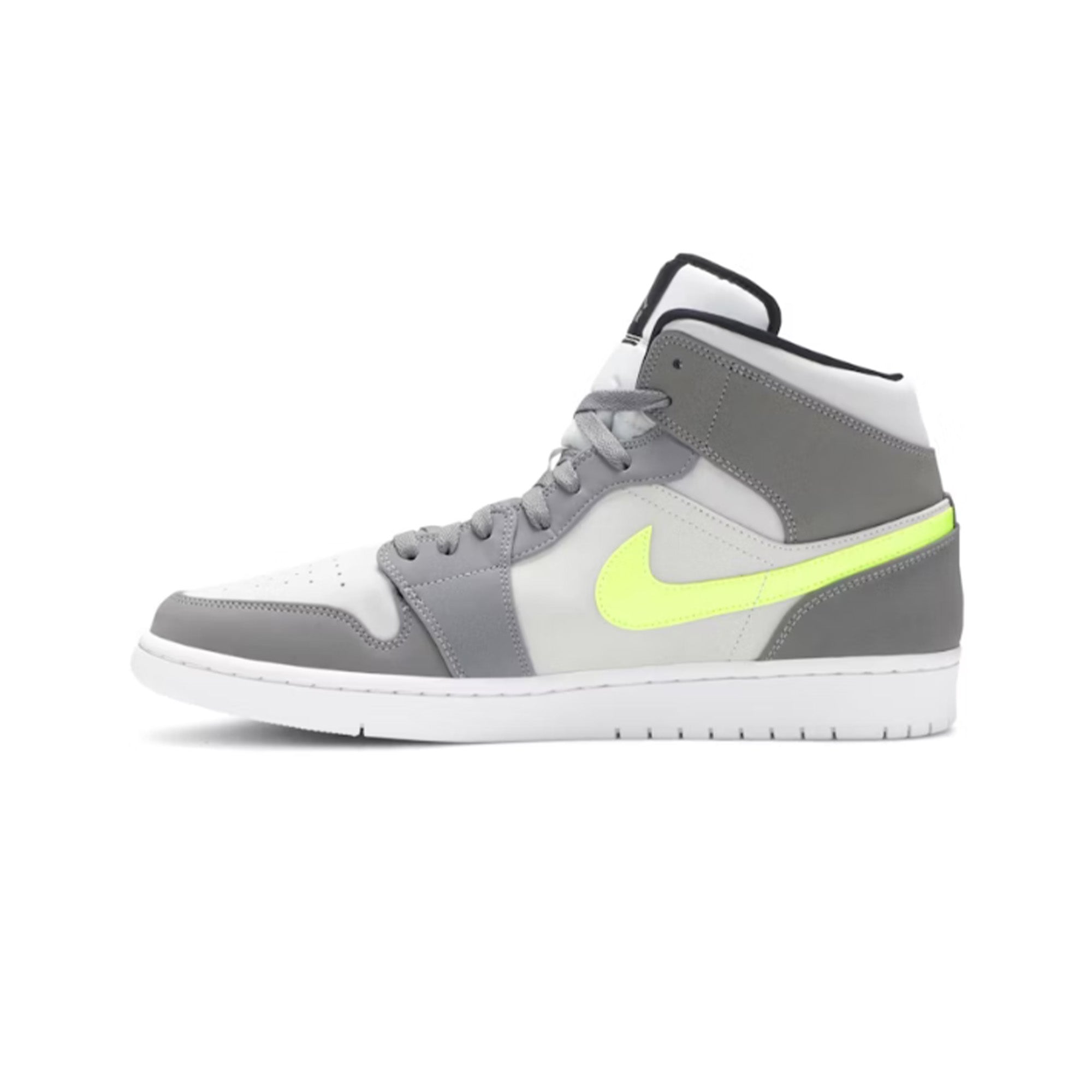 Air Jordan 1 Mid 'Gunsmoke Volt' Basketball Shoes - Men's High-Top Sneakers for Streetwear & Casual Style | Perfect for Basketball, Gym & Everyday Wear