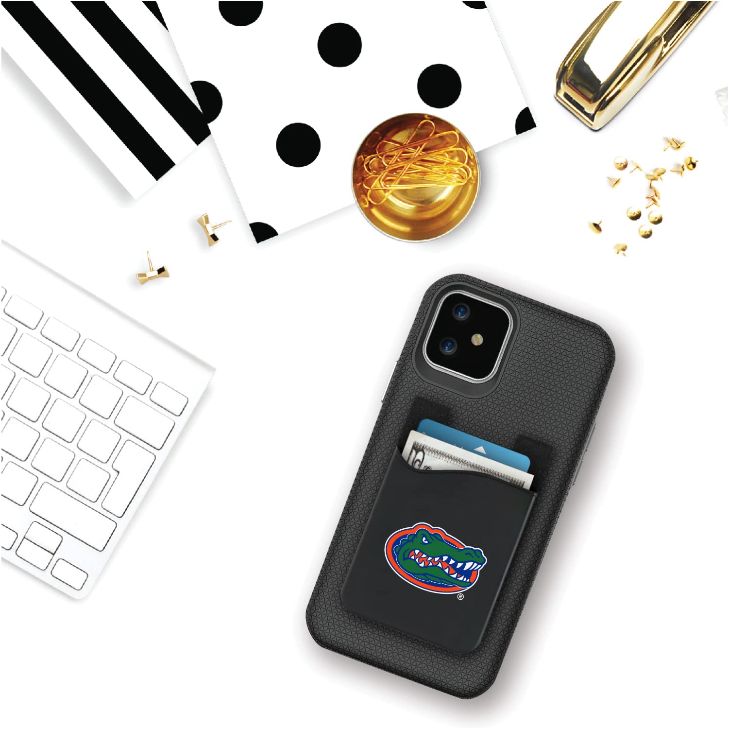 University of Florida Faux Leather Phone Wallet Case - Slim Magnetic Card Holder Sleeve with RFID Protection | Lightweight iPhone Accessories for Students & Alumni | Perfect for Campus Life, Travel & Daily Use