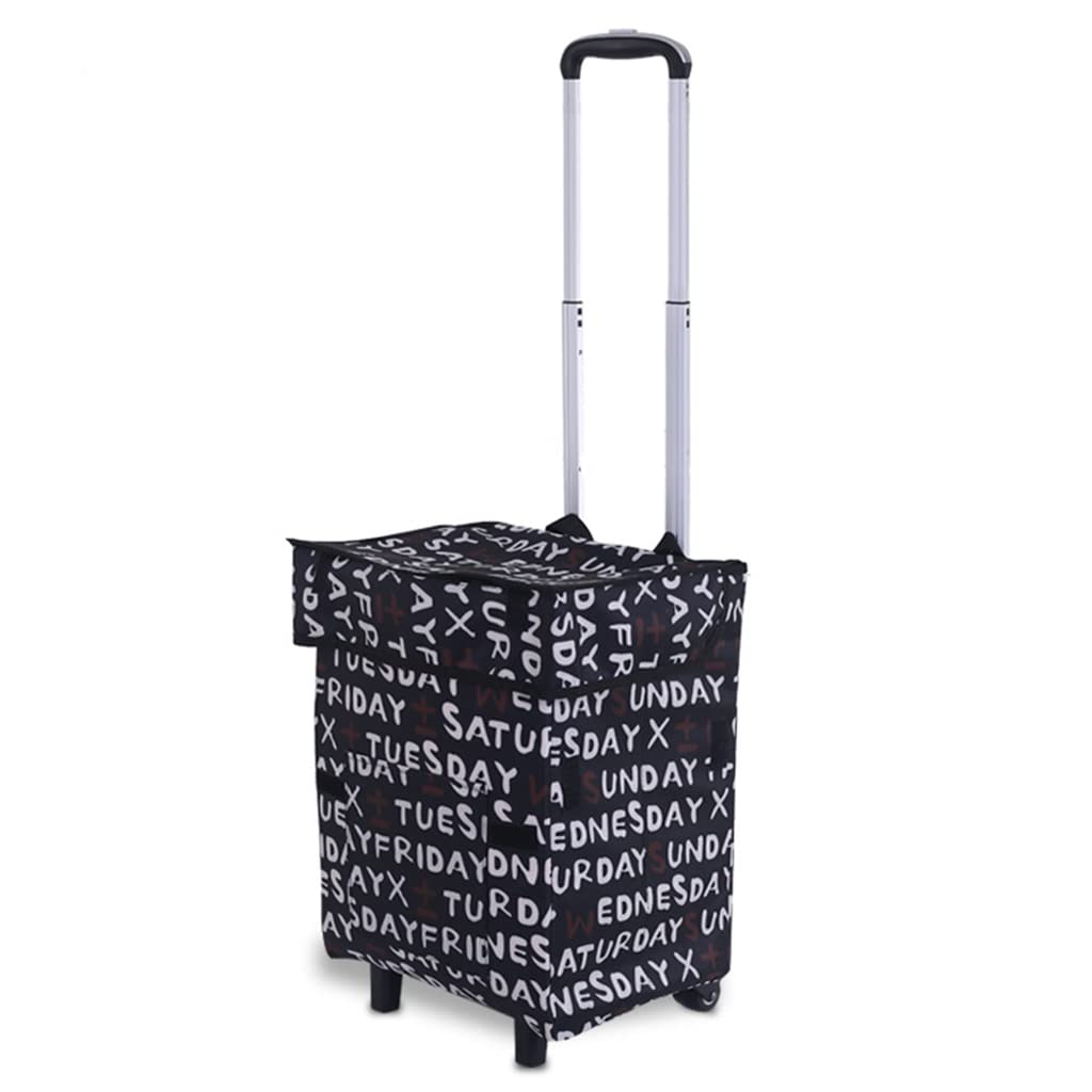 Foldable Shopping Cart with Wheels - Grocery Trolley Bag for Market & Travel