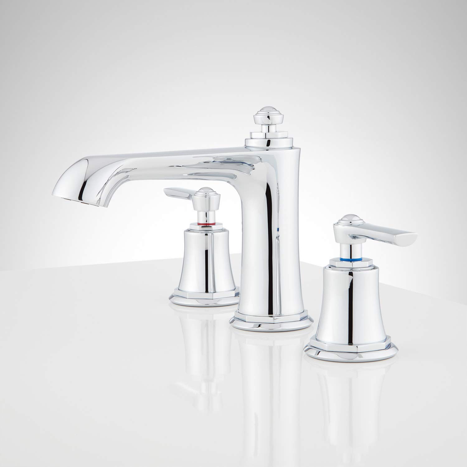 Signature Hardware 433245 Cooper 1.2 GPM Widespread Bathroom Faucet with Pop-Up Drain Assembly - Chrome Finish | Modern Bathroom Sink Faucet for Vanity & Powder Room | Easy Installation & Durable Design
