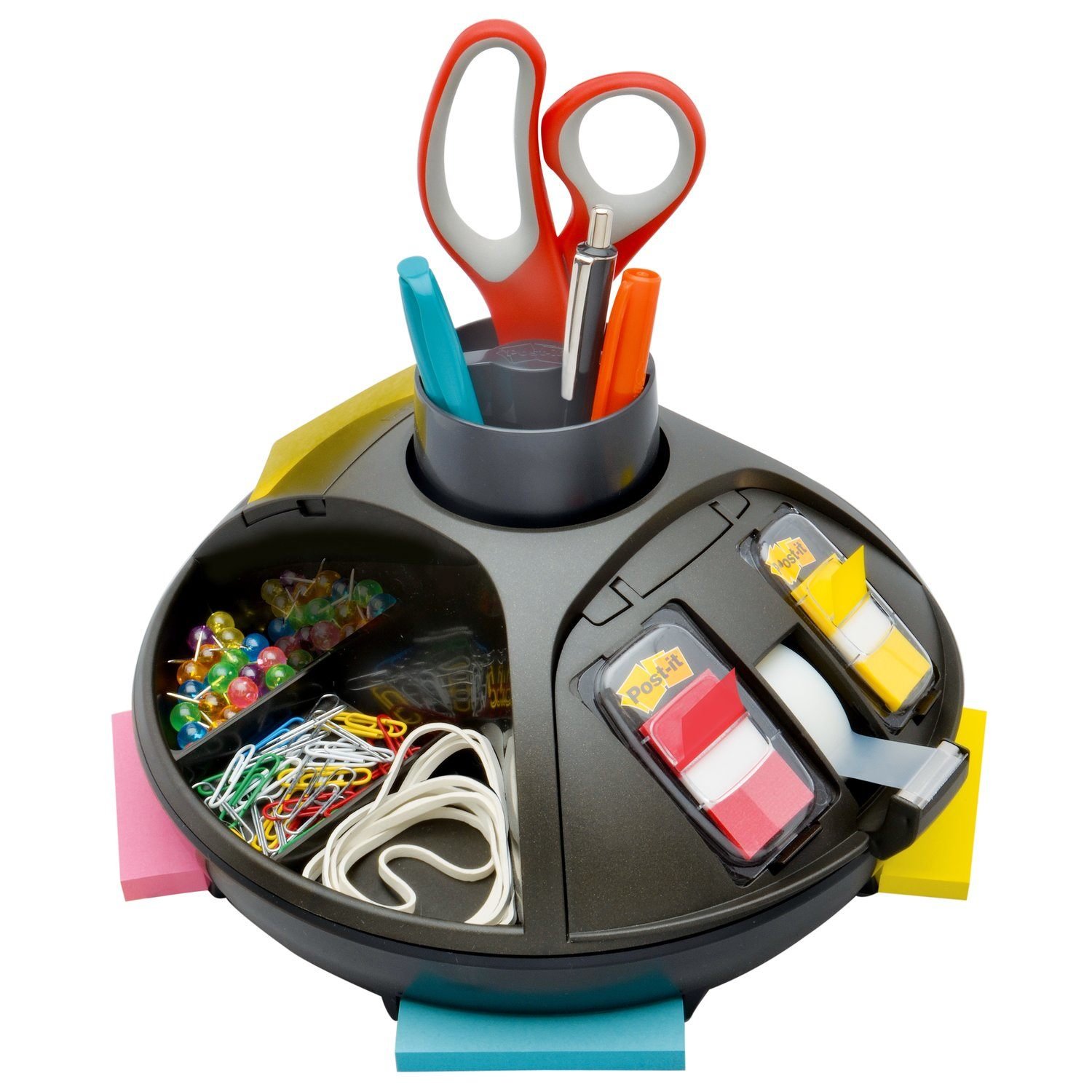 Post-it Rotary Desk Organizer - Black 72