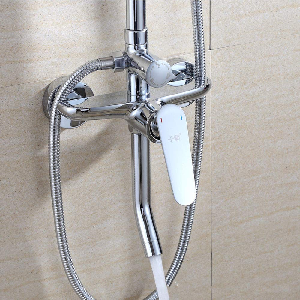 Premium Round Brass Rainfall Shower Head Set - Hot & Cold Wall Mounted Mixer Tap for Modern Bathroom | Durable Brass Construction, Adjustable Spray Settings - Perfect for Spa-Like Showers, Luxury Bathrooms & Home Renovations
