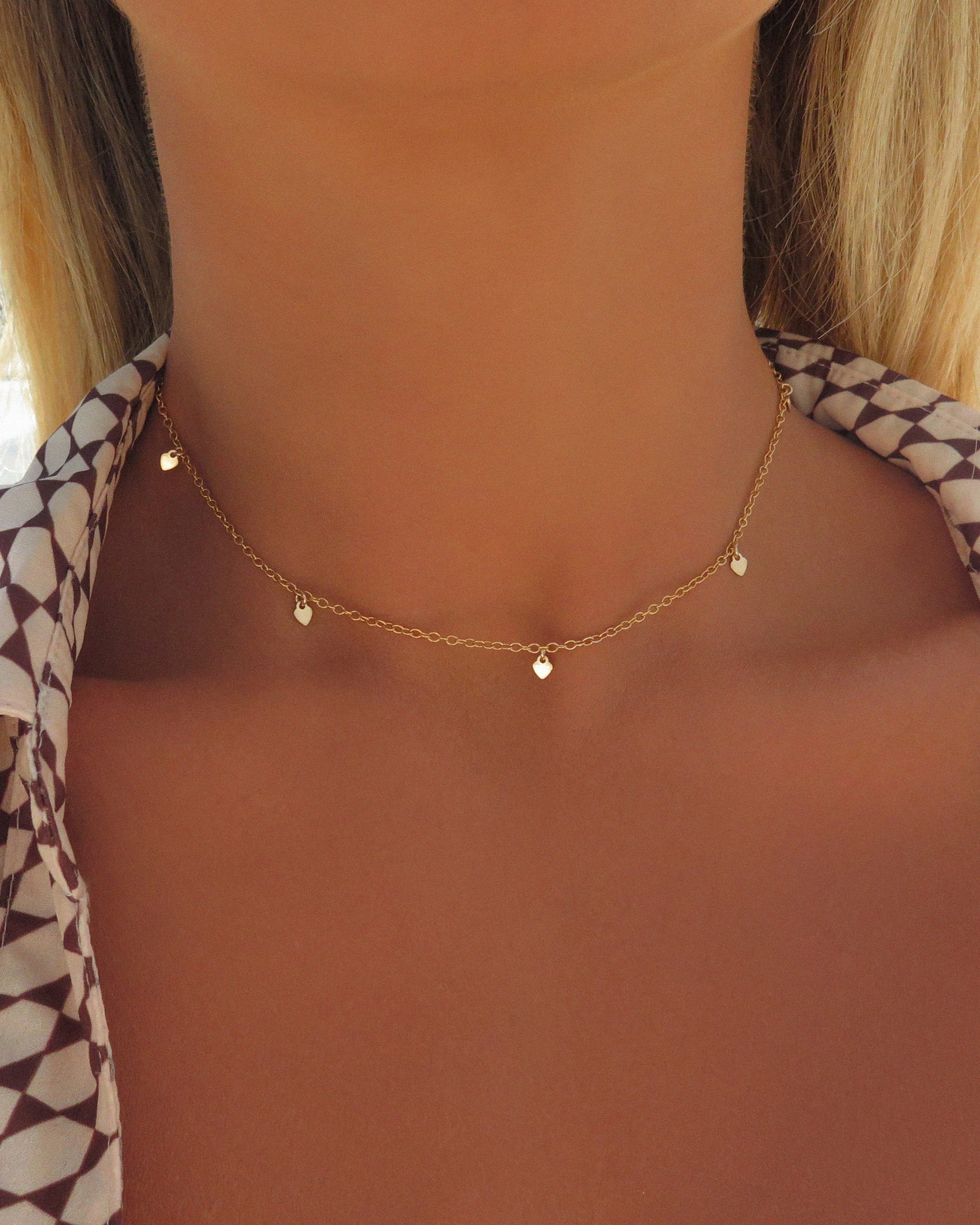 5-Pack Mini Heart Pendant Necklaces for Women - Dainty Gold & Silver Layering Necklaces - Perfect for Valentine's Day, Anniversary Gifts, and Everyday Jewelry