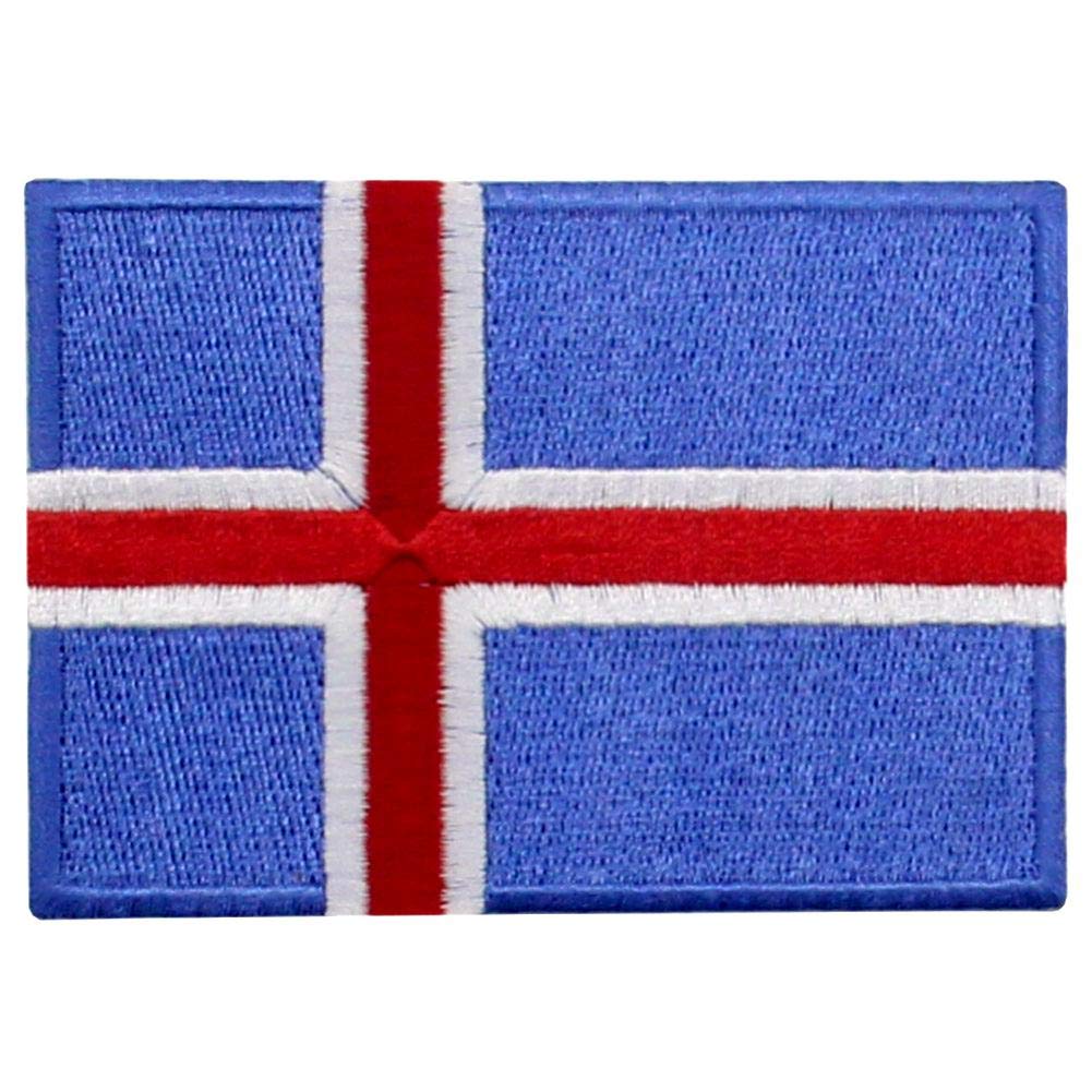 Iceland Flag Patch - Embroidered Iron On & Sew On Applique for Icelandic National Emblem - Perfect for Backpacks, Jackets & DIY Crafts