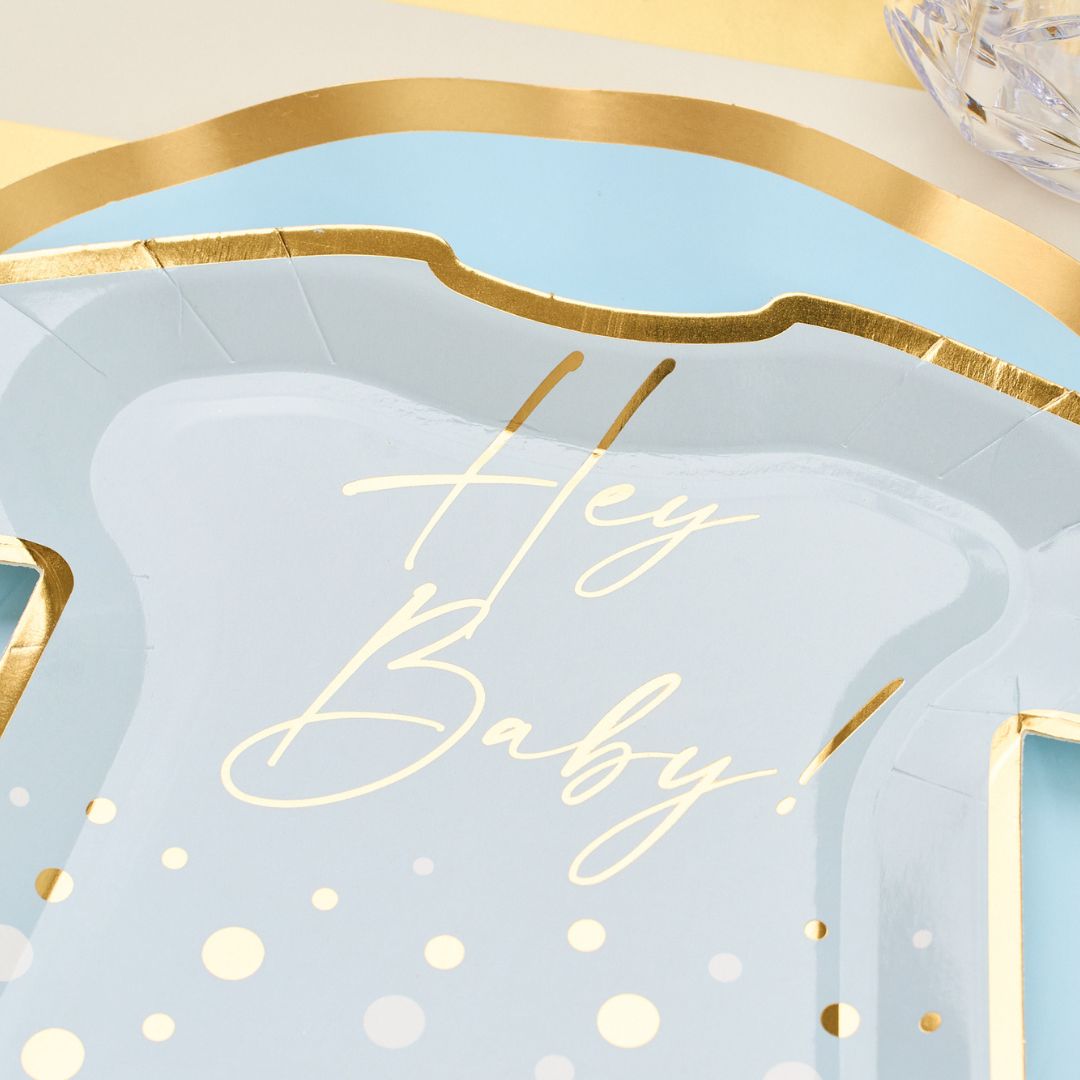 Hey Baby Blue Table Setting - Elegant Dinnerware Set for Baby Showers, Bridal Parties & Special Occasions | Perfect for Celebrations & Home Decor