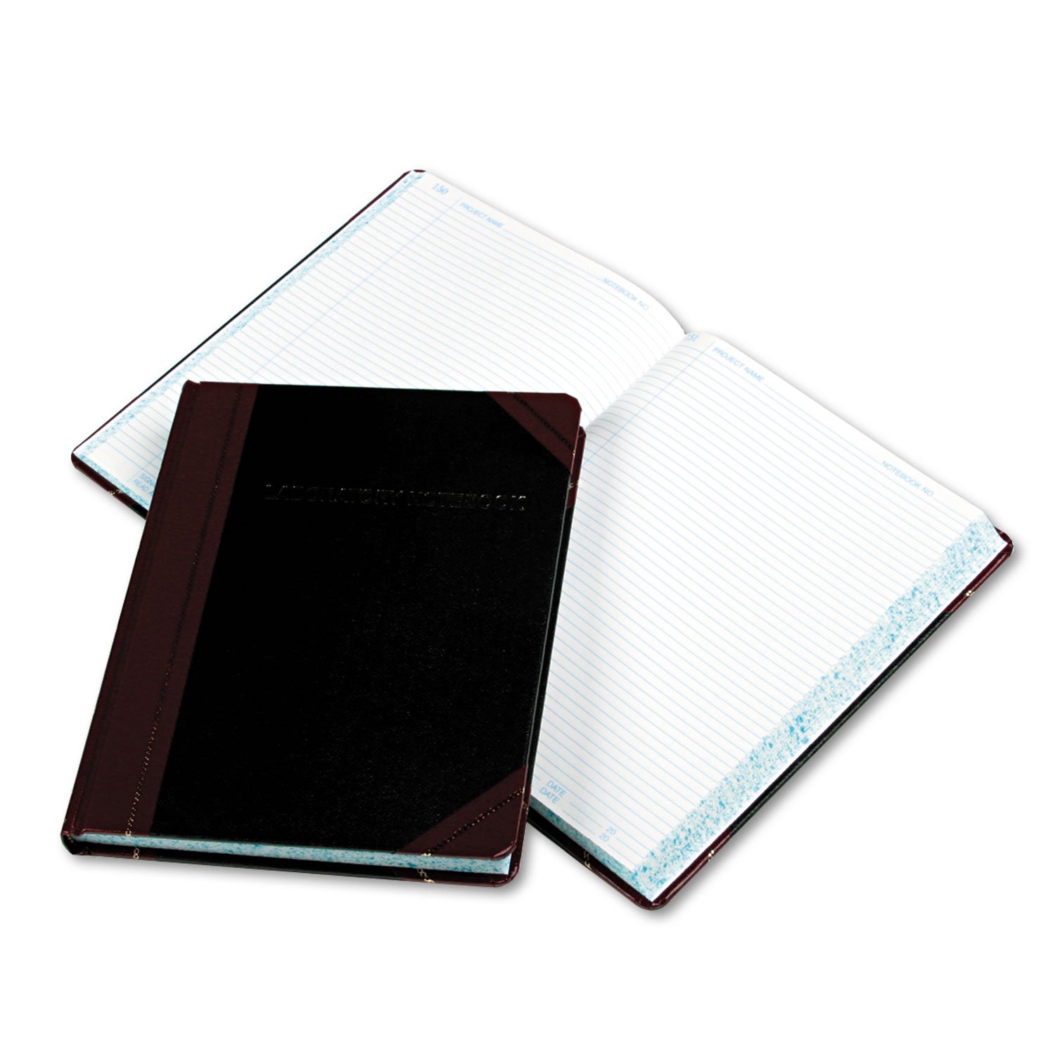Boorum & Pease Laboratory Notebook - 300 Page Black Science Journal with Record Ruled Pages, 10.375