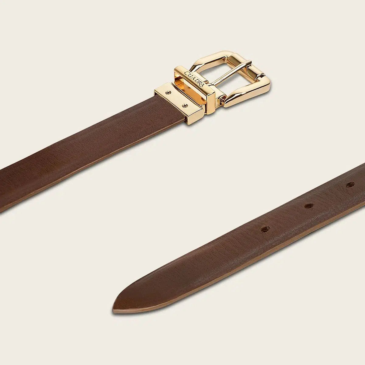 CDA18RS Women's Casual Fashion Cowhide Leather Belt in Beige - Perfect for Office, Jeans, and Everyday Outfits