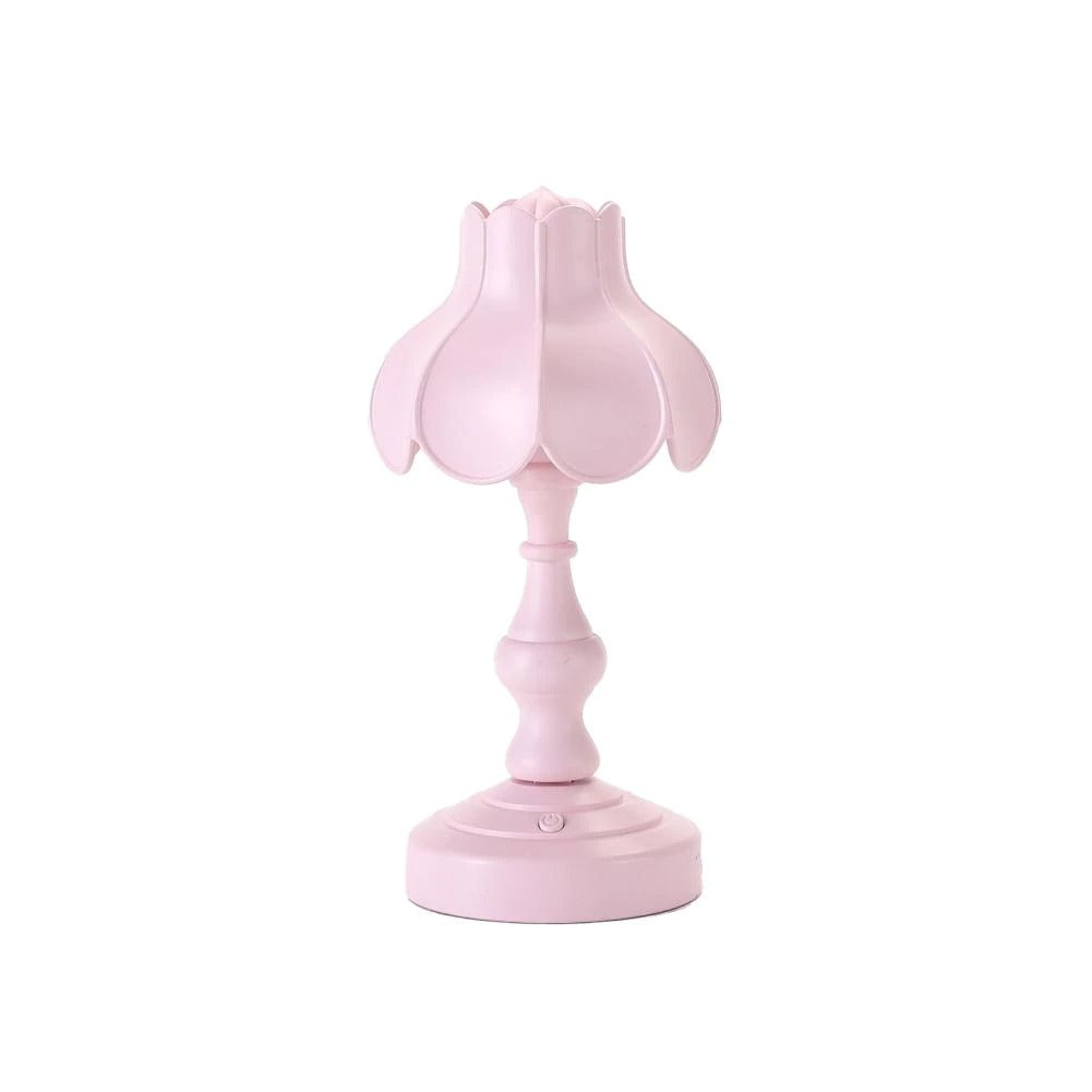 Pastel Lotus Table Lamp - Soft Pink Bedside Light for Nursery, Bedroom & Living Room - Romantic & Soothing Ambience Lighting