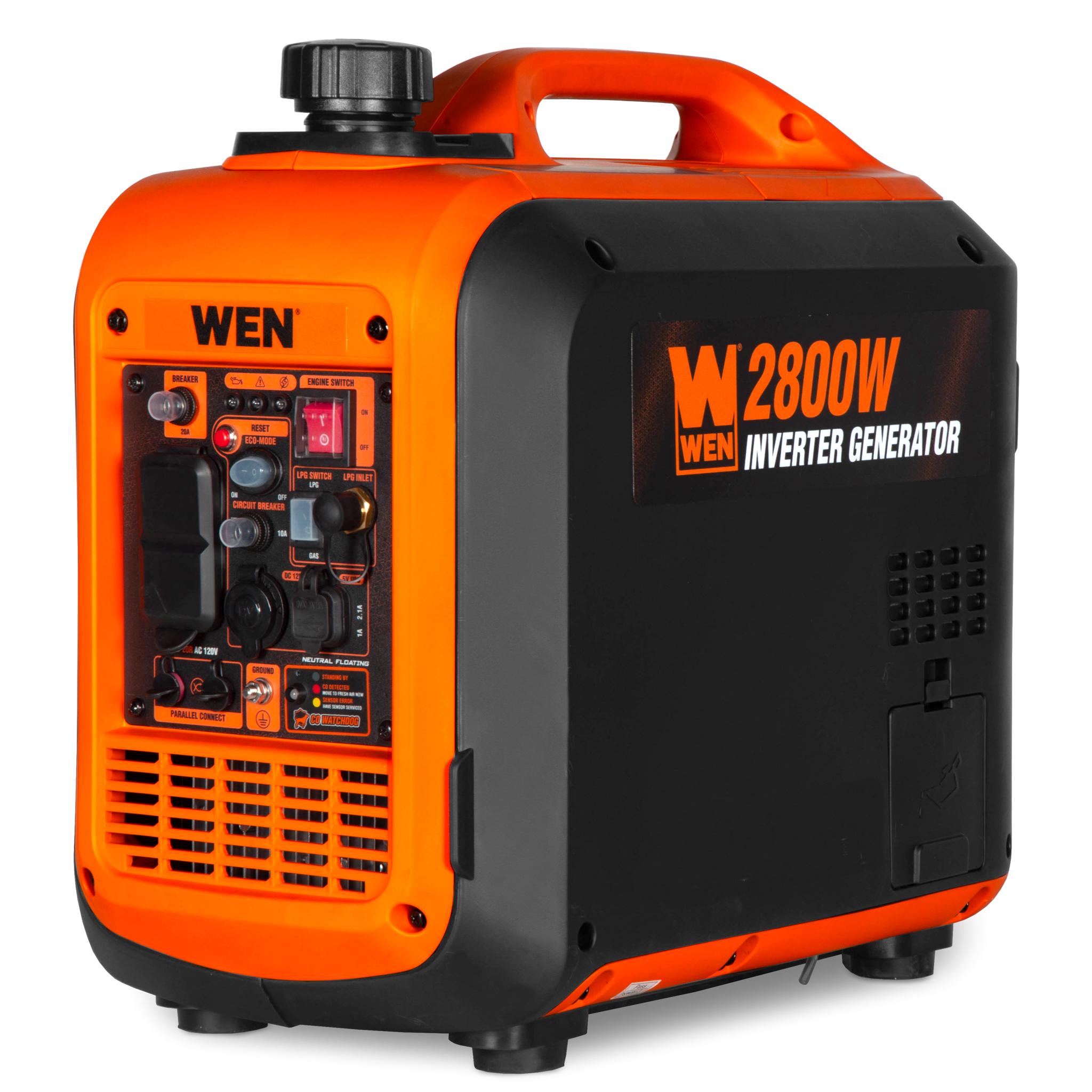 WEN DF280iX 2800W Dual Fuel Inverter Generator - Ultra Quiet Portable Lightweight with Fuel Shut Off & CO Watchdog - Perfect for Camping, RV Trips & Emergency Power Backup