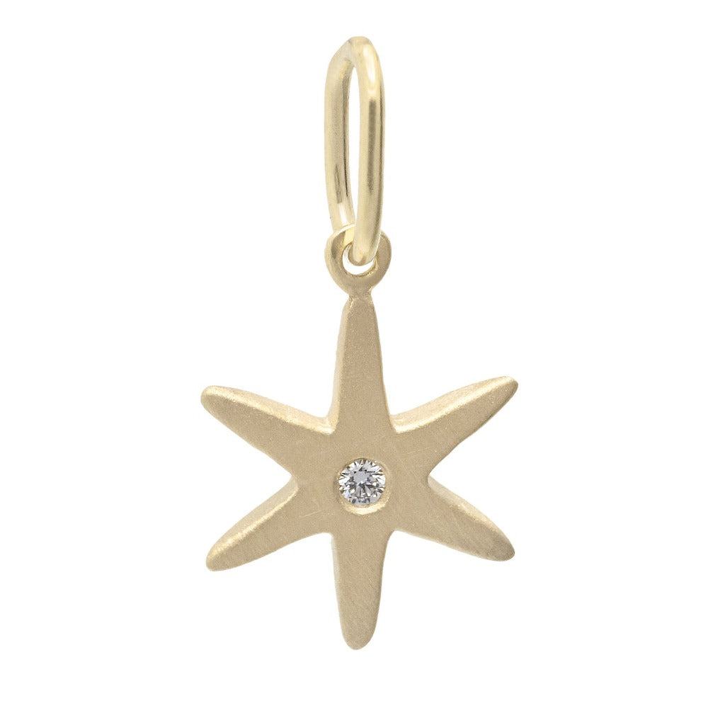 Diamond Center Star Charm Pendant Necklace - Elegant 14K Gold Plated Jewelry for Women - Perfect for Valentine's Day, Anniversary & Special Occasion Gifts