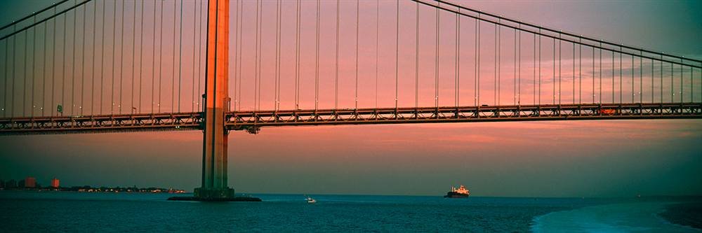Peel & Stick Wall Mural - Verrazano-Narrows Bridge Sunset Decal (48