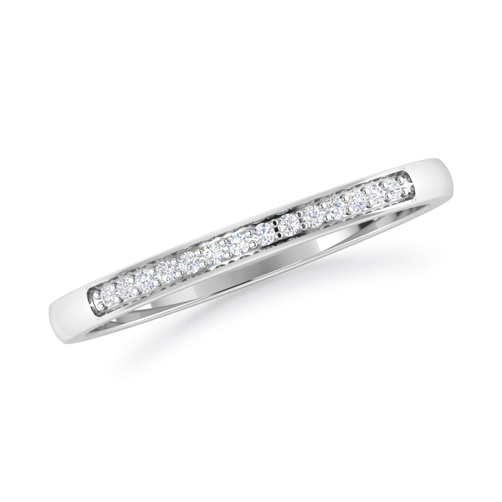 1/10 Carat 10kt Gold Round Diamond Stackable Wedding Band for Women - H-I Color, I2-I3 Clarity - Perfect for Anniversary, Engagement, and Everyday Wear