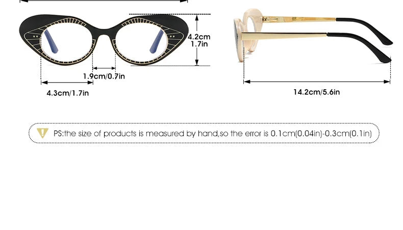 CCspace Women's Full Rim Cat Eye Titanium Eyeglasses Frame - Lightweight & Durable TR90 Material - Fashionable Reading Glasses for Work, Office & Everyday Wear