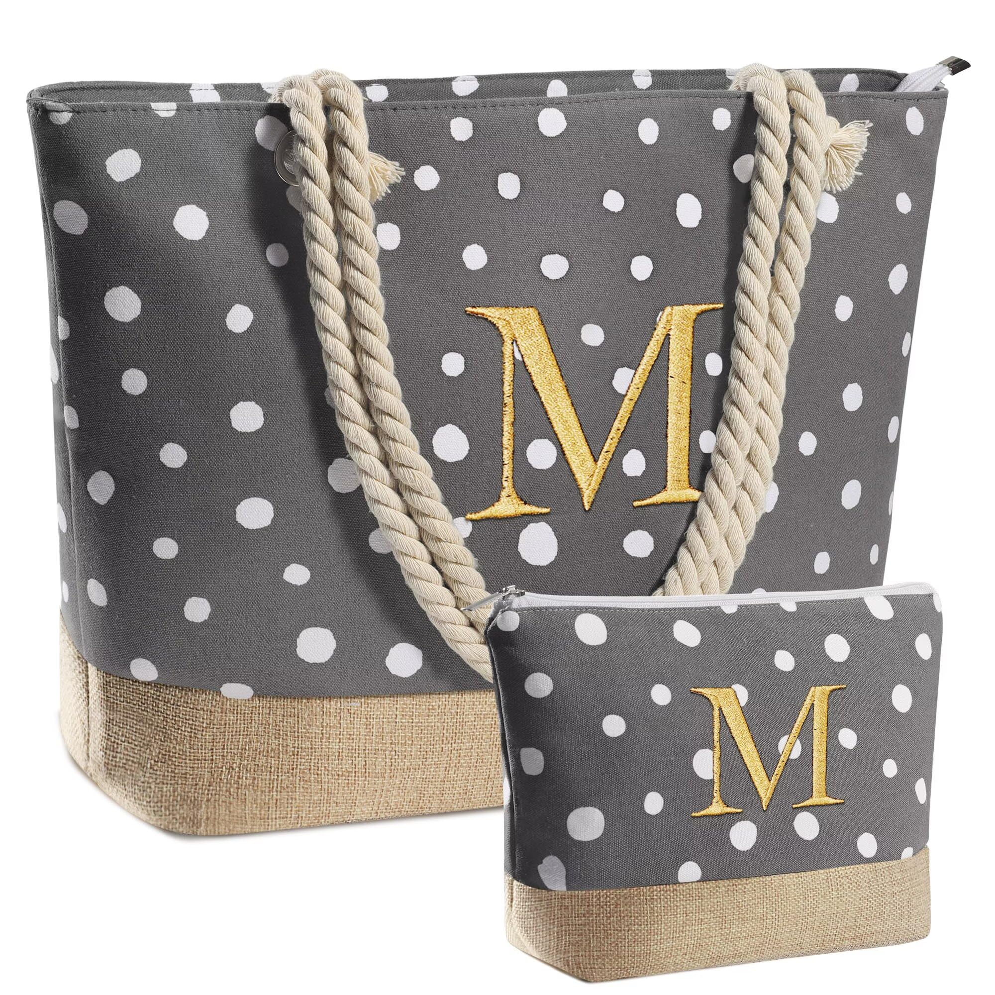 YOOLIFE Personalized Christmas & Birthday Gifts for Women - Custom Travel Tote Bag & Makeup Pouch Set for Mom, Best Friend | Perfect for Beach Vacations, Spa Days & Daily Essentials Organization