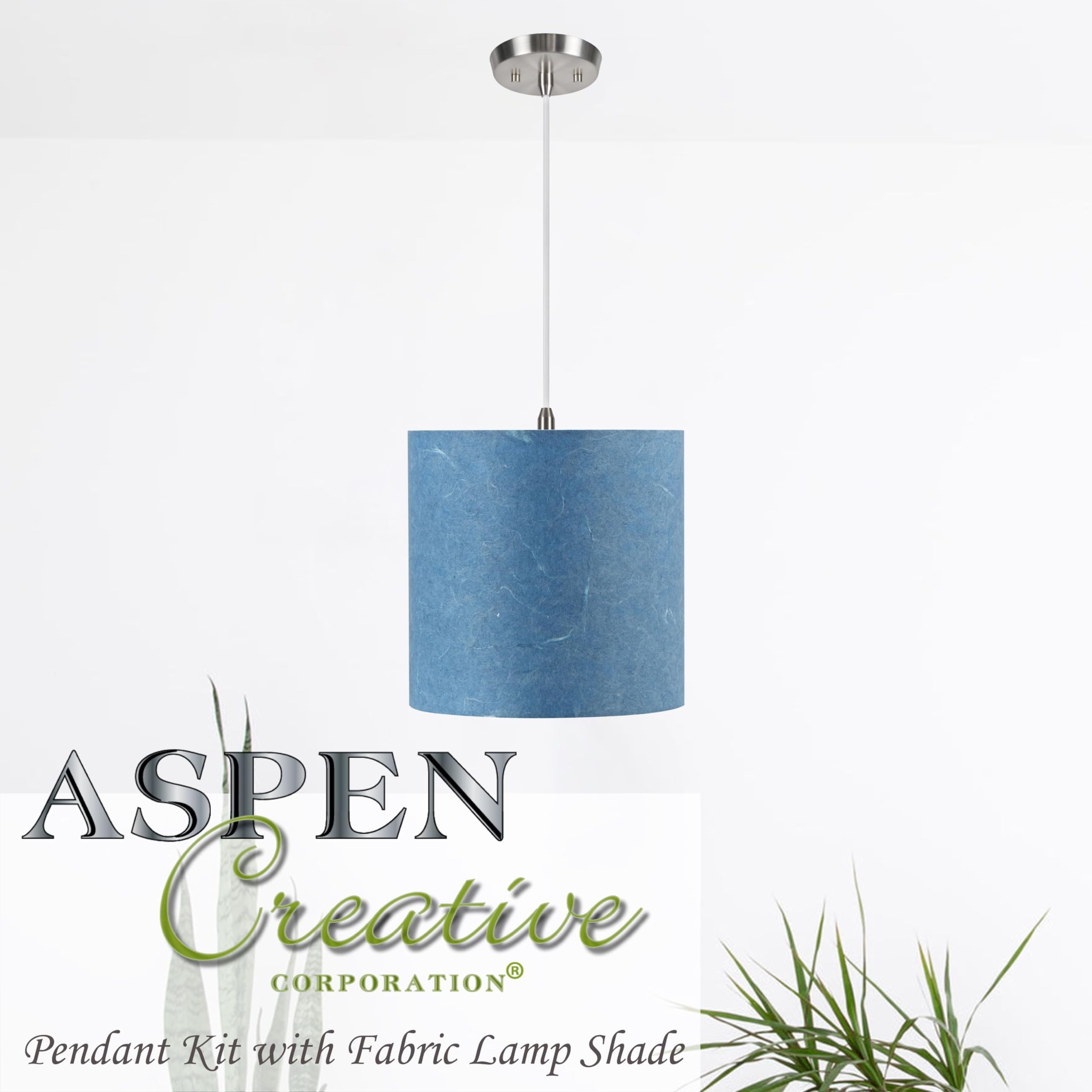 White Transitional Hardback Drum Fabric Lamp Shade Hanging Pendant Ceiling Light - 14