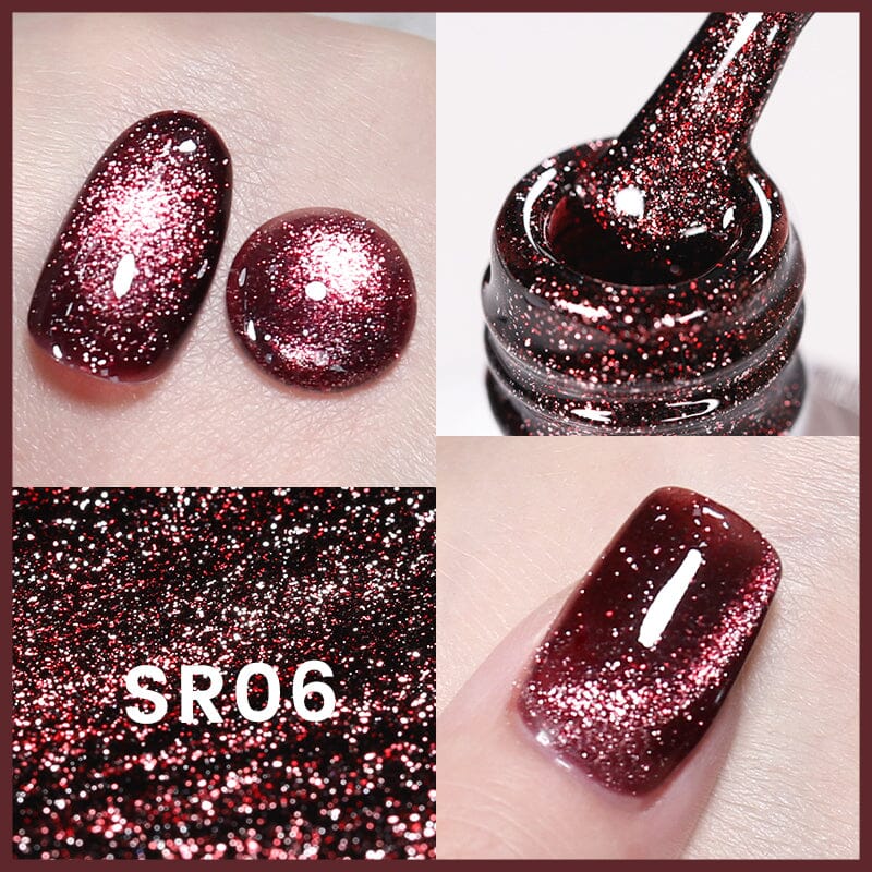 Shimmery Reflective Cat Eye Magnetic Gel Polish - 10ml SR06 - Long Lasting Nail Art for Parties & Special Occasions