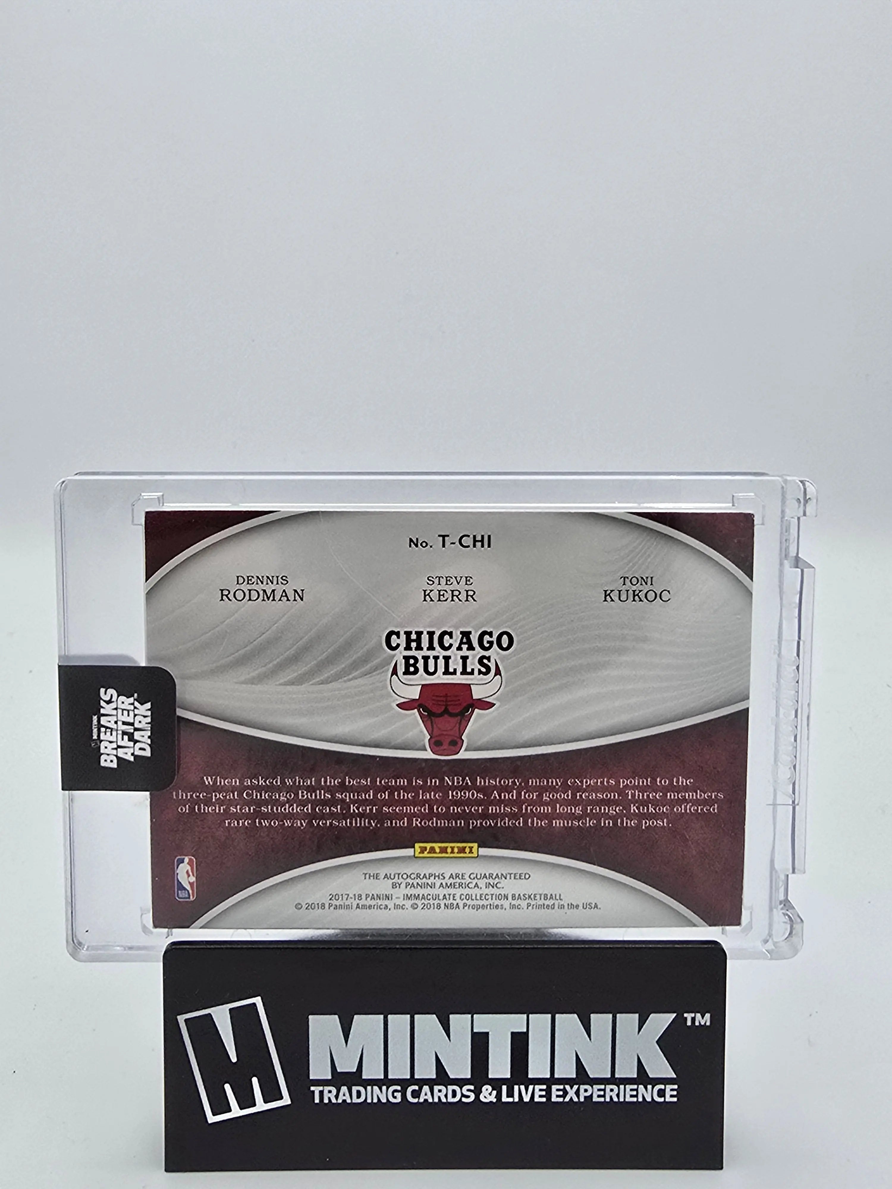 2017-18 Panini Immaculate Basketball Dennis Rodman Steve Kerr Toni Kukoc Triple Autograph Card #21/25 - Rare NBA Memorabilia for Collectors & Basketball Fans