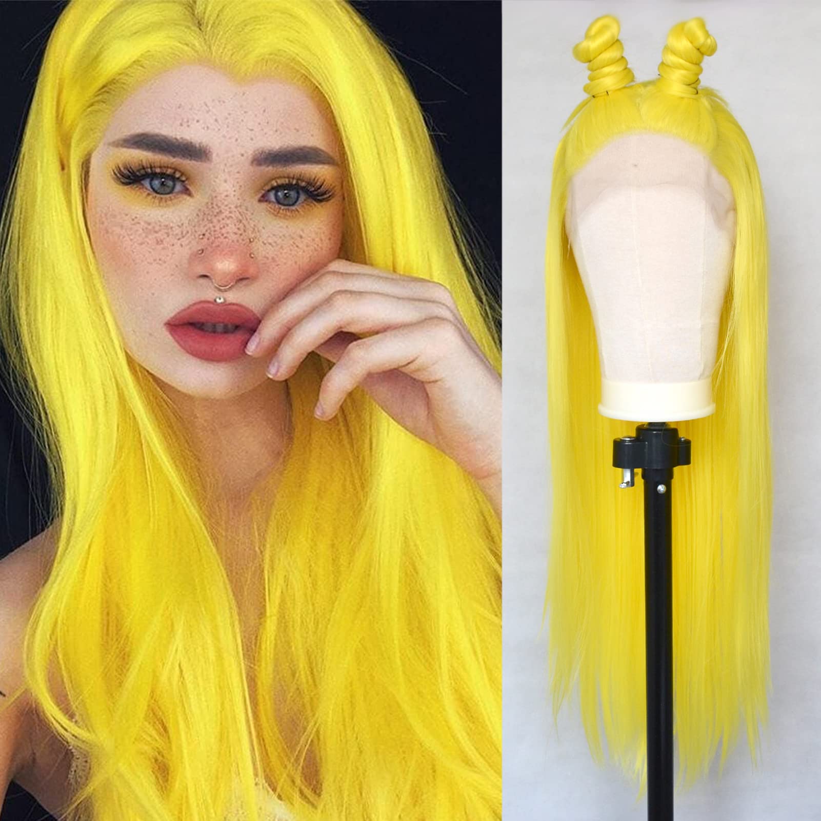 Lemon Yellow Lace Front Wig 22