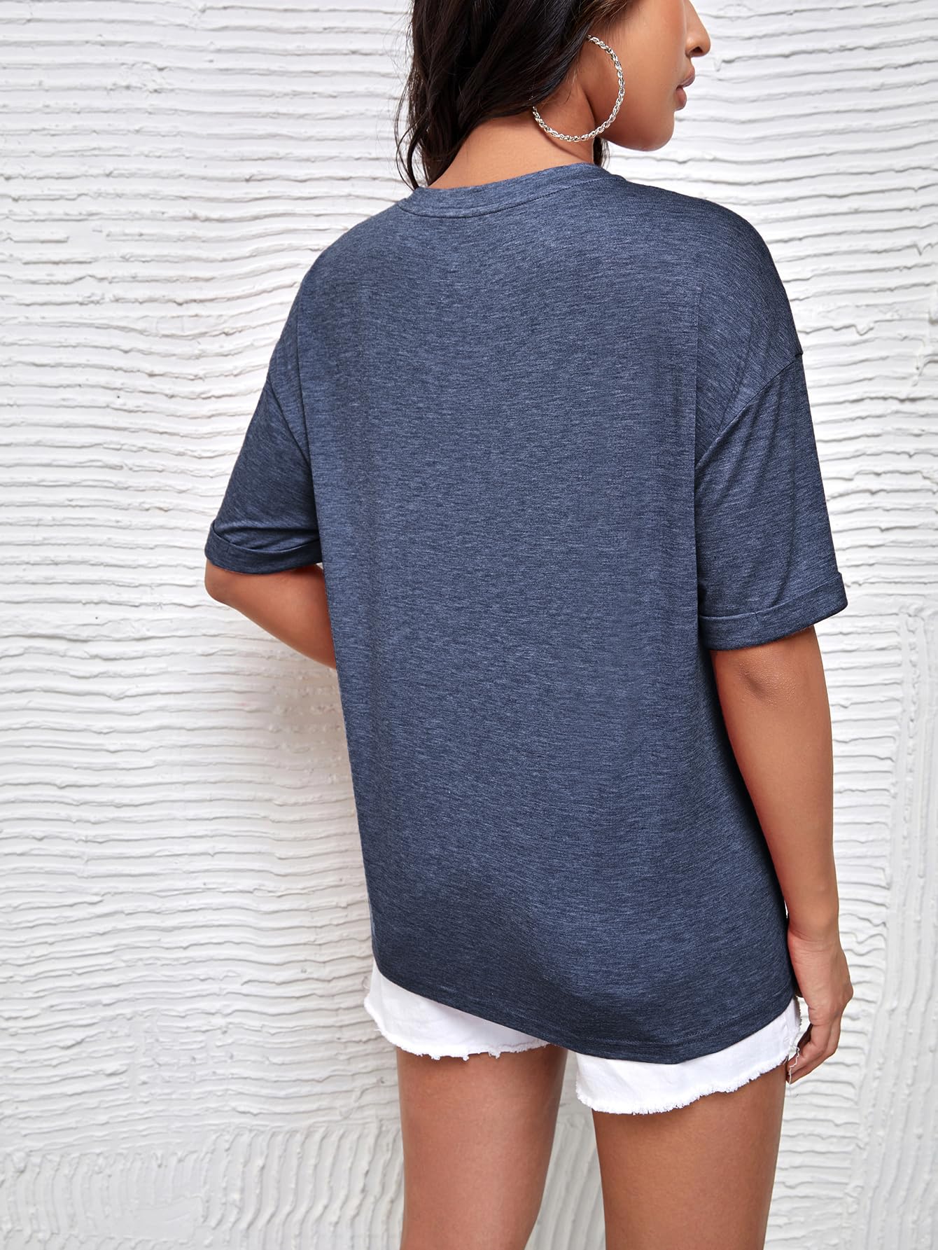 Verdusa Women's Maternity Drop Shoulder Short Sleeve Loose T-Shirt Top - Comfortable Pregnancy Clothes for Casual Wear & Nursing