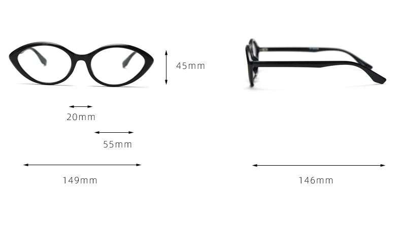 CCspace Women's Full Rim Oval Cat Eye Titanium Eyeglasses Frame - Lightweight TR90 Material for All-Day Comfort, Fashionable Eyewear for Work & Social Events