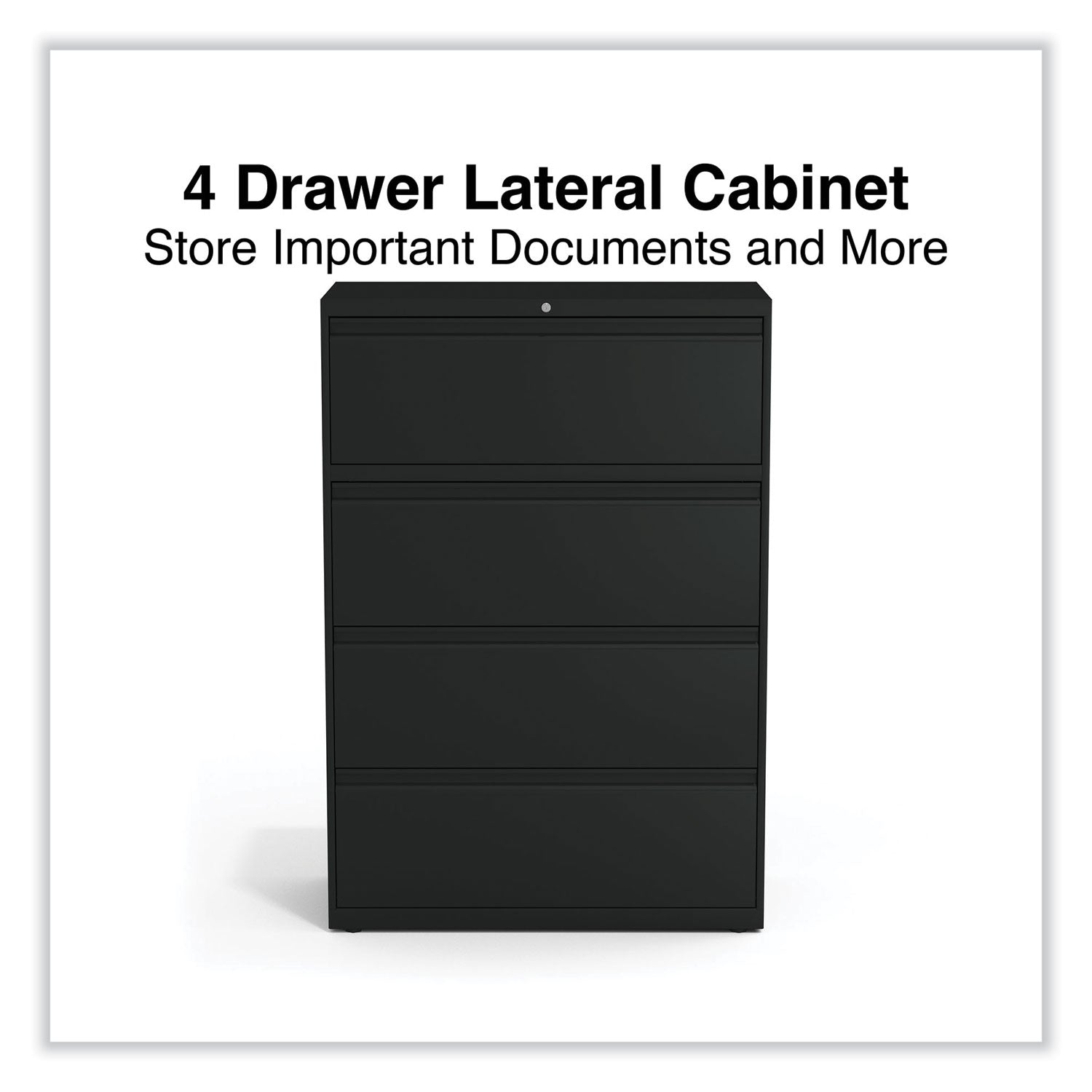 Alera® 4-Drawer Lateral File Cabinet - Legal/Letter Size - Black - 36
