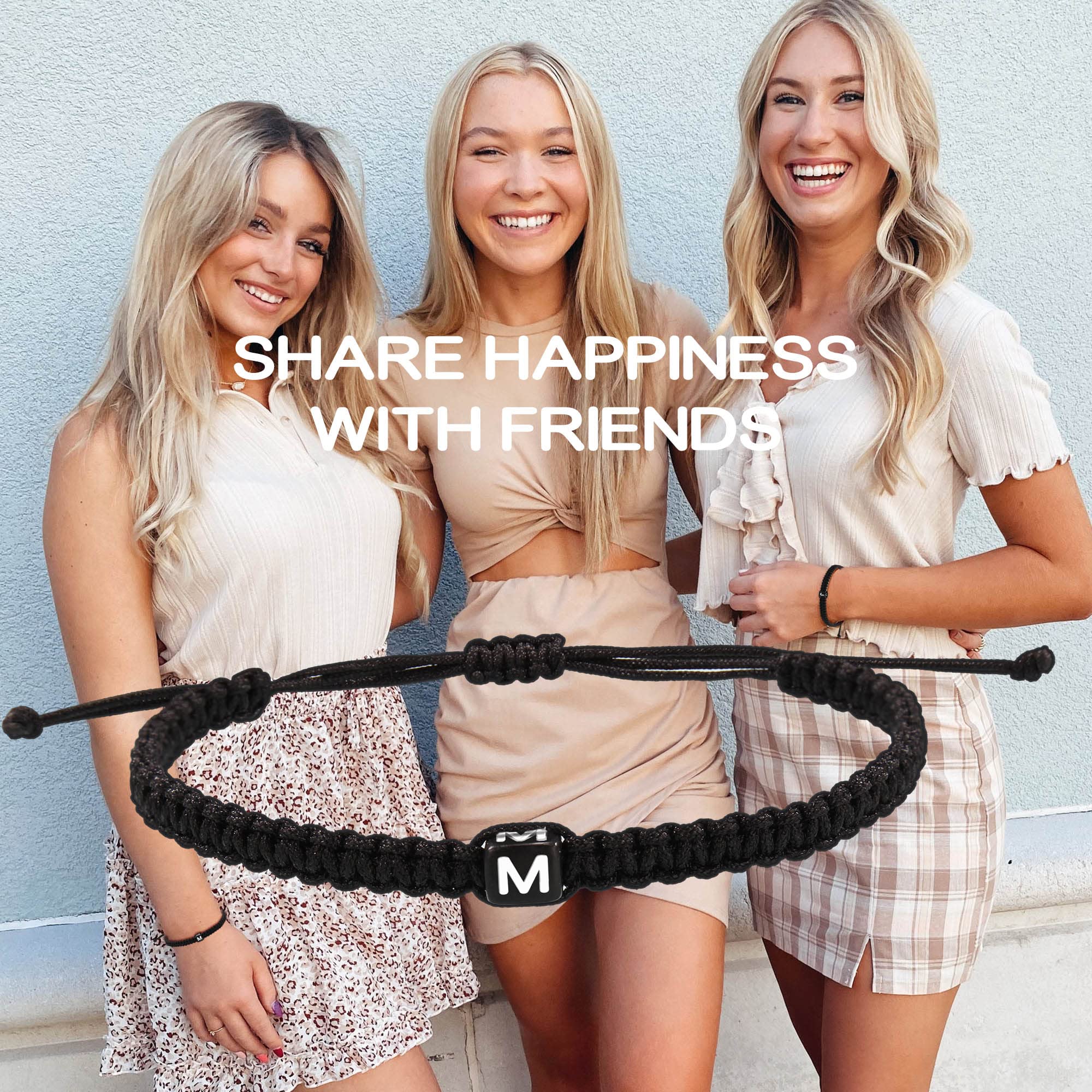 Btysun Personalized Initial Bracelets for Women & Teen Girls - Adjustable Woven Rope Braided Charm Jewelry with 26 A-Z Letters - Perfect Mother's Day, Birthday, Graduation Gift for Mom, Wife, Girlfriend - Great for Everyday Wear, Special Occasions & Gift Giving