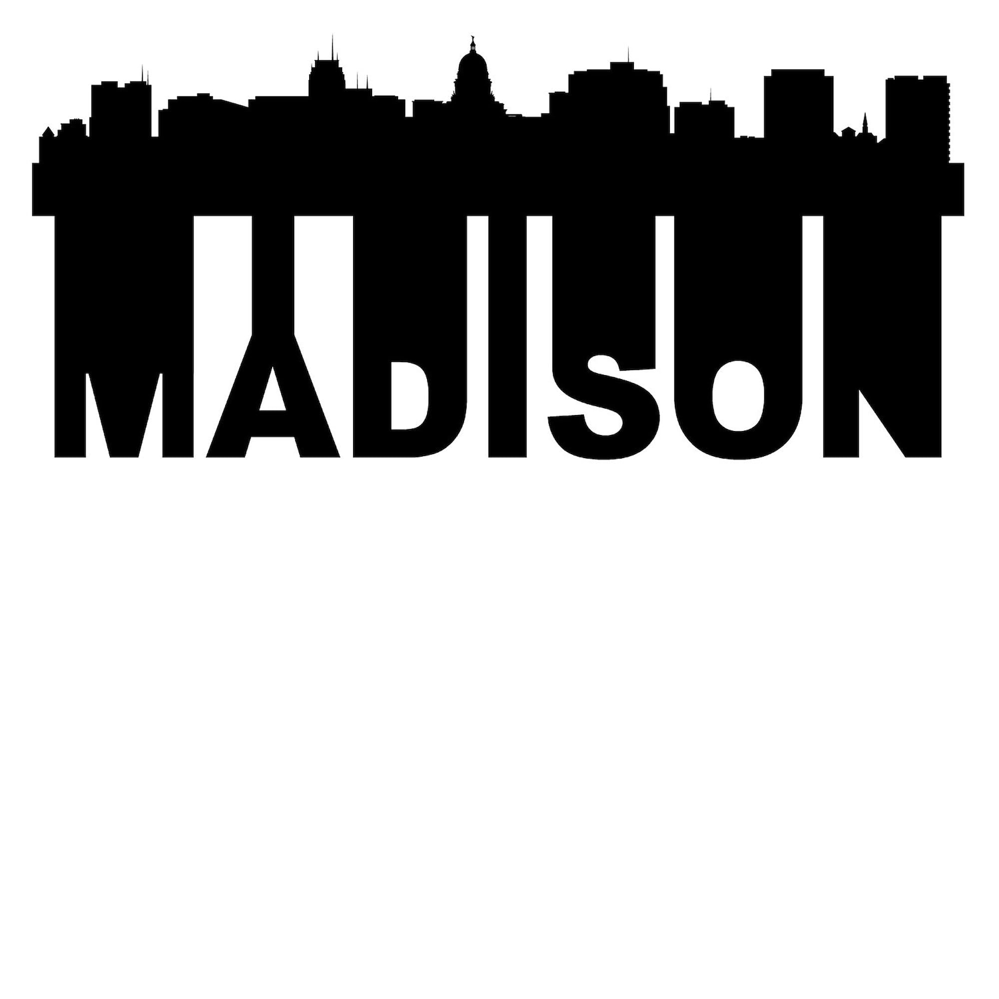 Roots of Madison WI Skyline Sticker - Square Bumper Decal for Cars, Laptops & Windows - Perfect for Wisconsin Pride, Travel Memories & Gift Giving