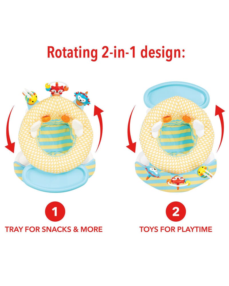 Skip Hop 2-in-1 Activity Floor Seat for Babies | Convertible Play & Feeding Chair | Perfect for Tummy Time, Playtime & Mealtime at Home or Daycare
