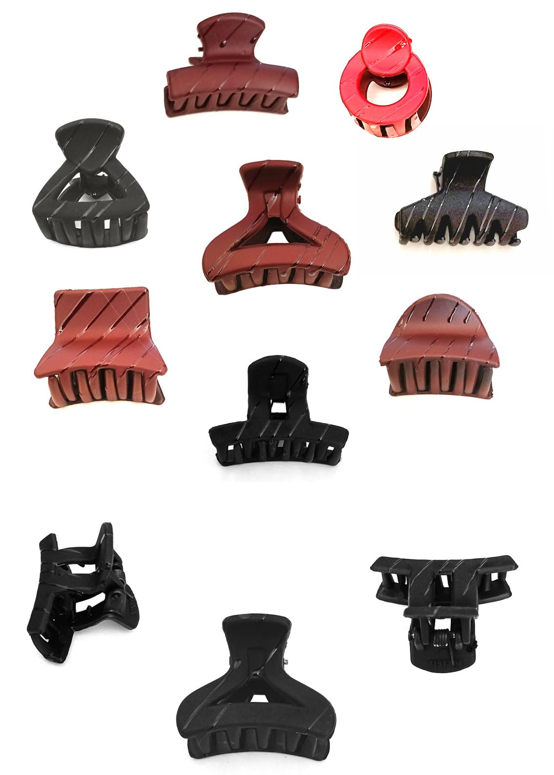 BHARATGAURAV - 8 PCS Matte Hair Claw Clips for Women with Thick Hair, Non-Slip Square Hair Accessories (Multicolor) - Perfect for Work, School, Gym, and Everyday Styling