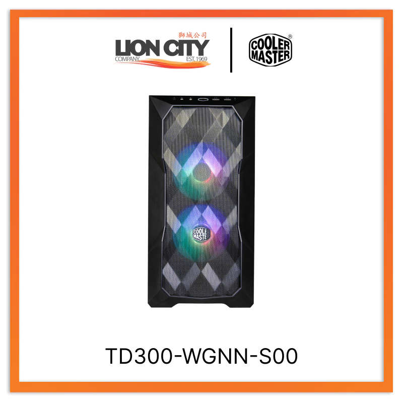 Cooler Master TD300 Mesh ARGB Mid Tower ATX PC Case - High Airflow Gaming Computer Case with Tempered Glass Side Panel & RGB Lighting for Home & Office Gaming Setup