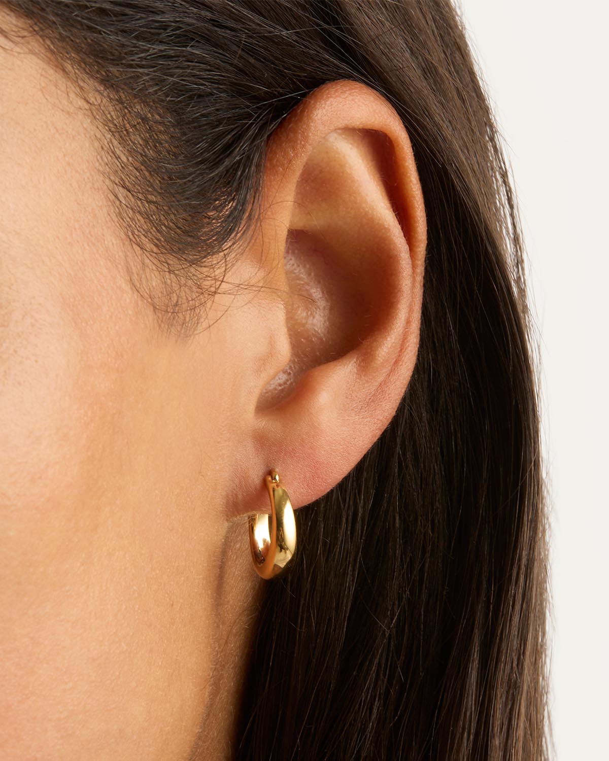 18K Gold Vermeil Infinite Horizon Small Hoop Earrings - Dainty Minimalist Jewelry for Everyday Wear, Gift for Her, Wedding, Party & Office Accessories