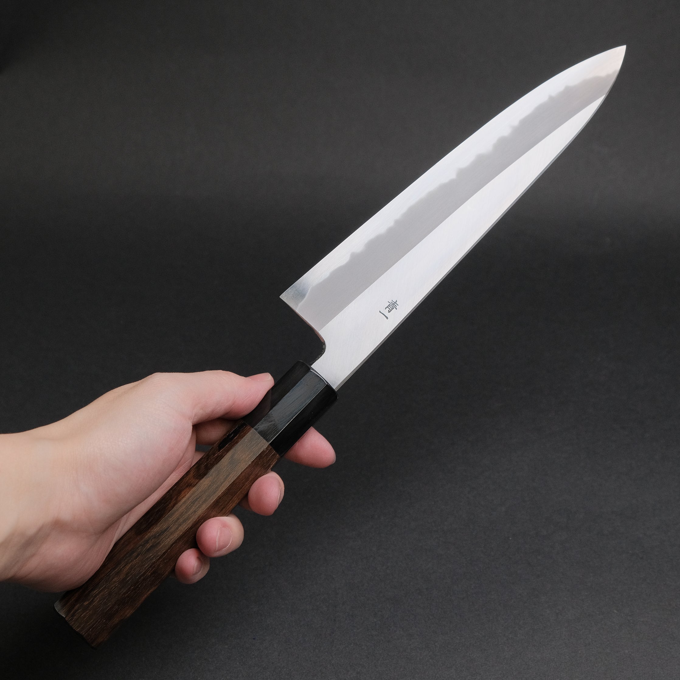 Premium Hitohira Tanaka Kyuzo Blue #1 Steel 210mm Gyuto Chef Knife - Handcrafted Japanese Ziricote Wood Handle - Perfect for Sushi, Meat Cutting & Professional Kitchen Use