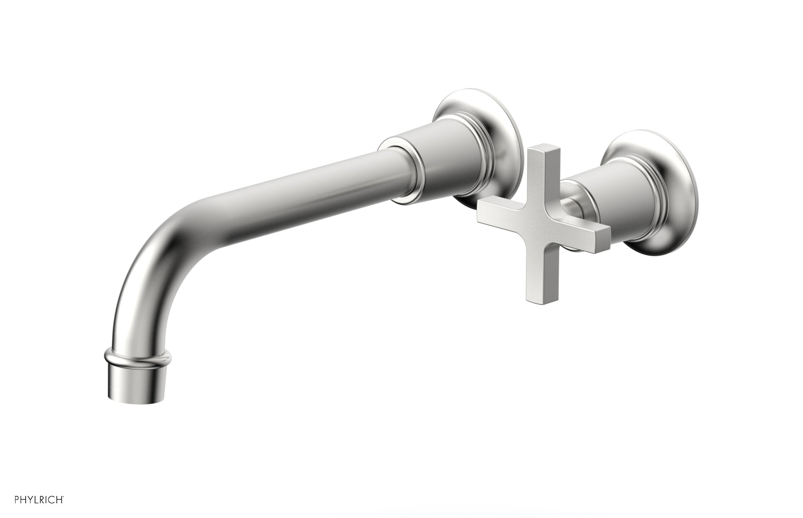 HEX MODERN Single Handle Wall Mounted Lavatory Faucet Set - Cross Handle Design 501 17 - Perfect for Bathroom Sink, Powder Room, and Guest Bath Installation