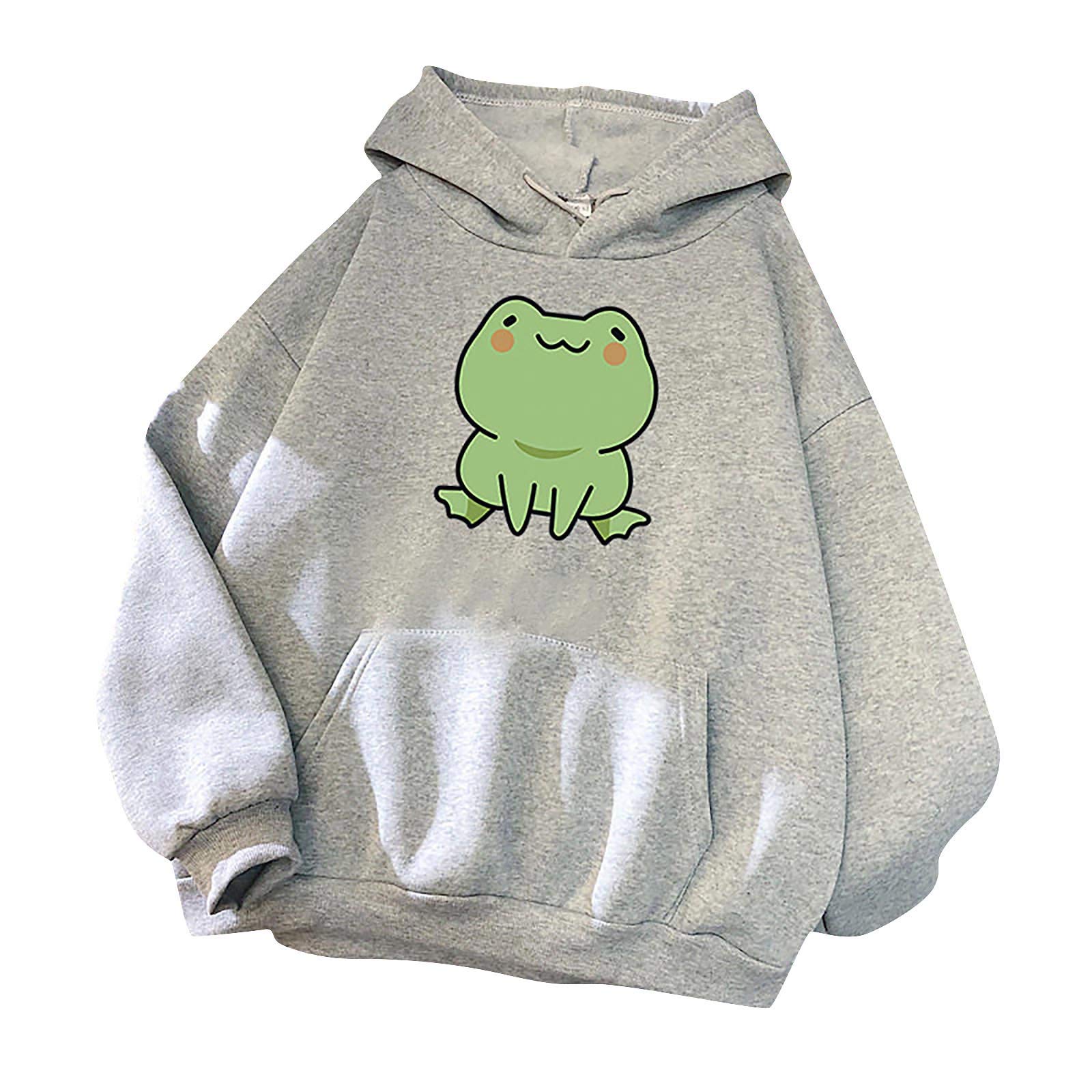Women's Cute Animal Print Long Hoodie - Lightweight Pullover with Loose Sleeves | Casual Wear, Loungewear & Street Fashion