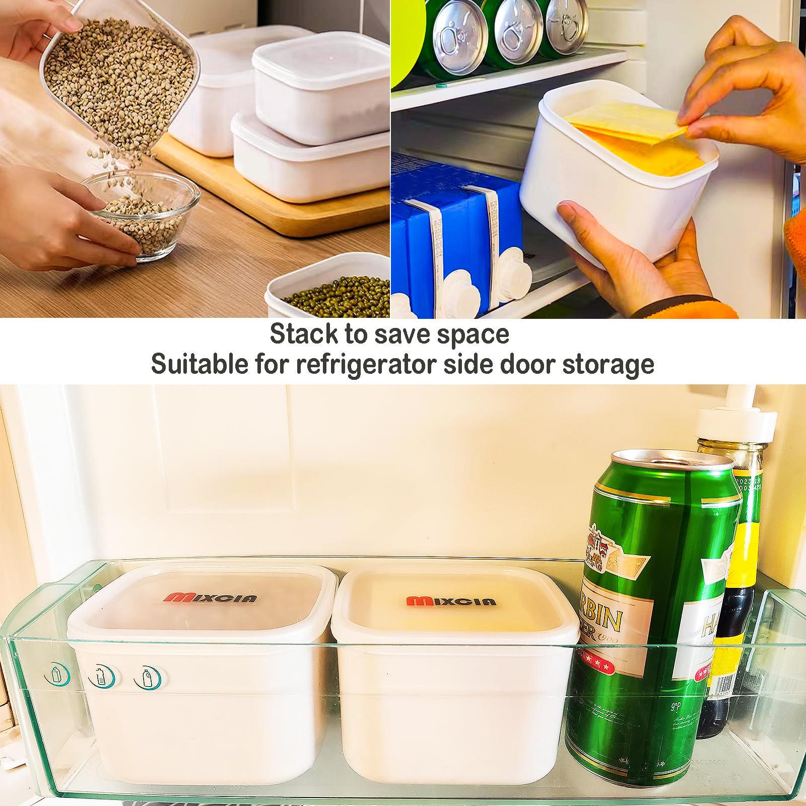 2-Pack Plastic Cheese Storage Containers for Fridge with Lids - Airtight Sliced Cheese Holder to Keep Cheese Fresh | Perfect for Meal Prep, Lunch Boxes & Snack Organization
