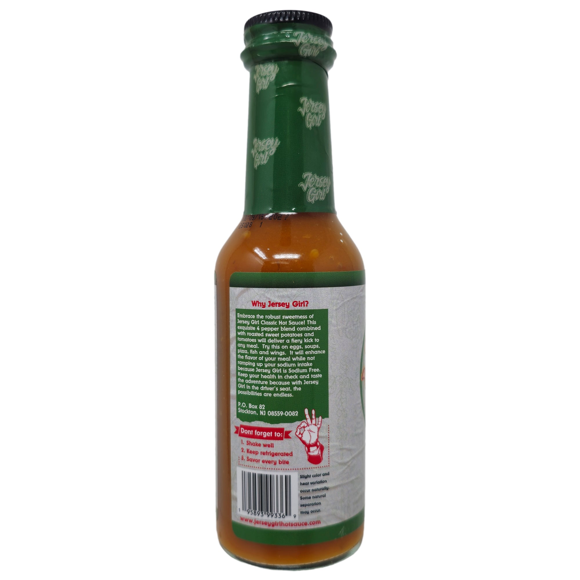 Jersey Girl Classic Hot Sauce - Sodium Free, Gluten-Free, Vegan - 5oz Bottle - Perfect for Tacos, Wings, and BBQ