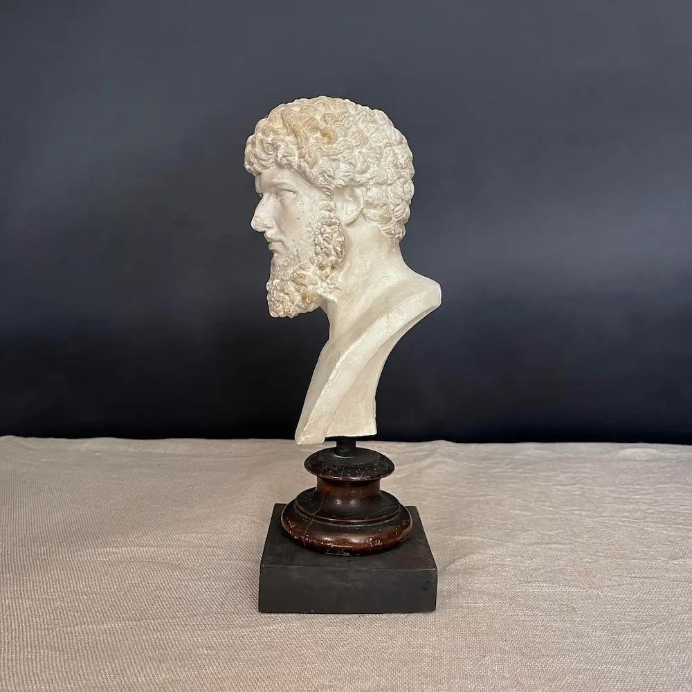 Lucio Vero Bust - Ancient Roman Plaster Statue Replica for Home Decor, Office Display & Historical Collections