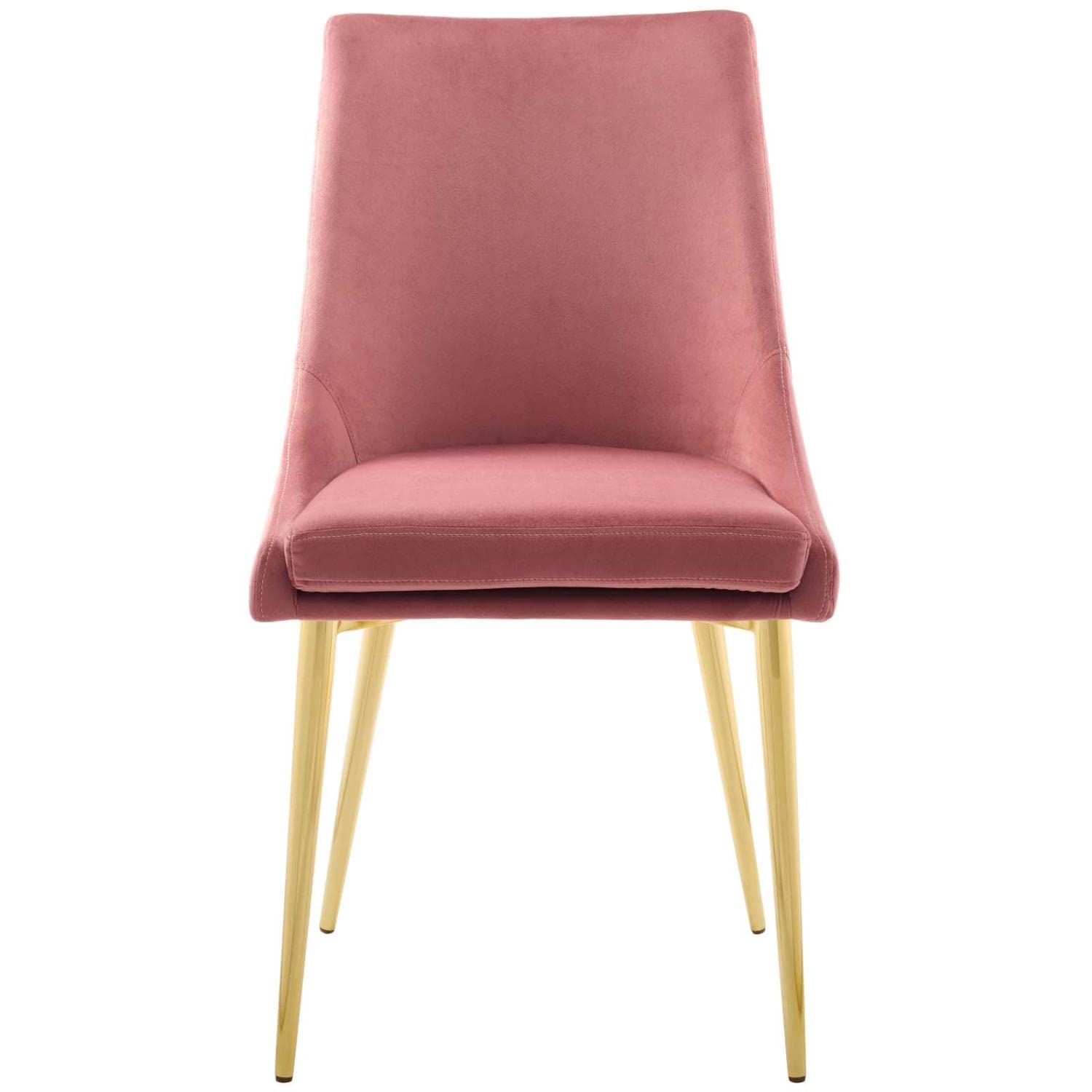 Modway Viscount Modern Accent Performance Velvet Dining Chair - Dusty Rose Velvet Upholstered Seat, Sturdy Wooden Legs for Home, Restaurant & Office Use
