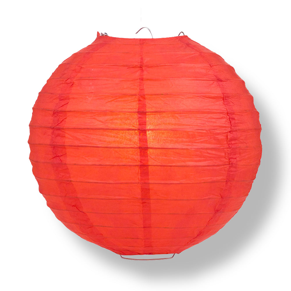 12 Pack 42 Inch Red Jumbo Parallel Ribbing Round Paper Lanterns for Party Decorations, Wedding, Chinese New Year, and Home Decoration