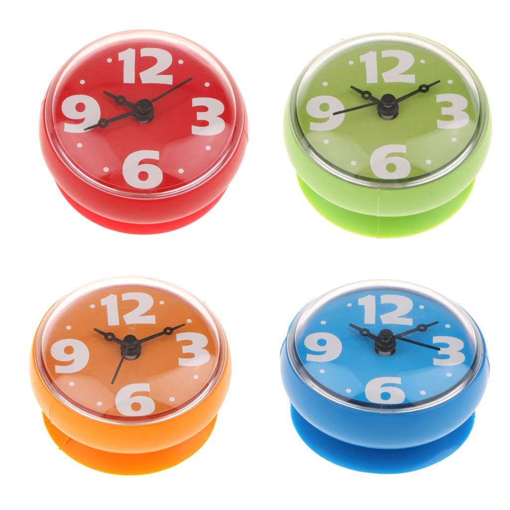 Waterproof Silicone Suction Cup Wall Clock Timer - Orange - Perfect for Bathroom, Shower, Kitchen & Home Decor | Durable & Easy to Install